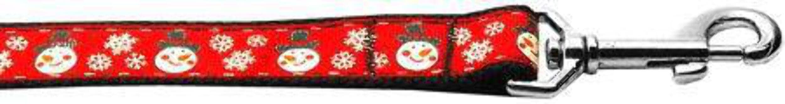 Christmas Pet Dog & Cat Nylon Collar or Leash, &quot;Snowmen&quot; 3/8&quot; w x 6 ft. leash