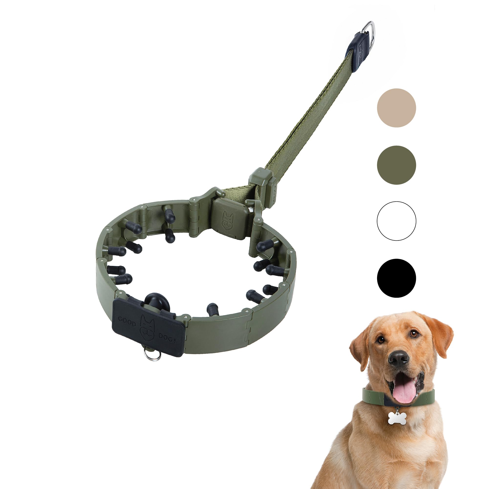 Svd.Pet Dog Prong Collar For No-Pull Training, Quick-Release Buckle Adjustable Pinch Collar For Large Dogs (Army Green, Large Si