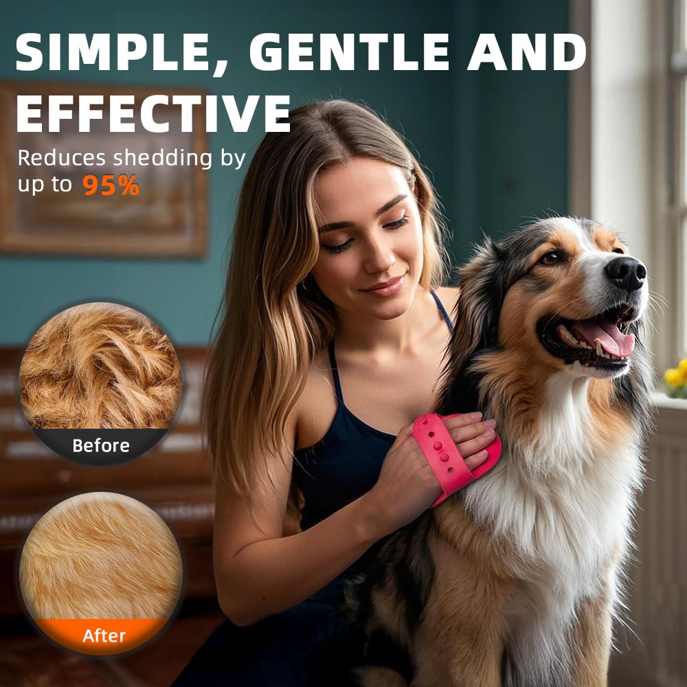 4Pcs Dog Bath Brush | Scrubber For Bath | Shampoo Brush | Toothbrush | Finger Toothbrush | Dog Shower/Washing Brush With Adjusta