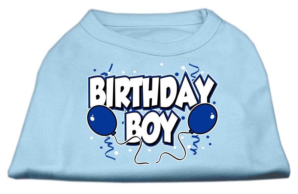 Mirage Pet Products 12-Inch Birthday Boy Screen Print Shirts, Medium, Baby Blue