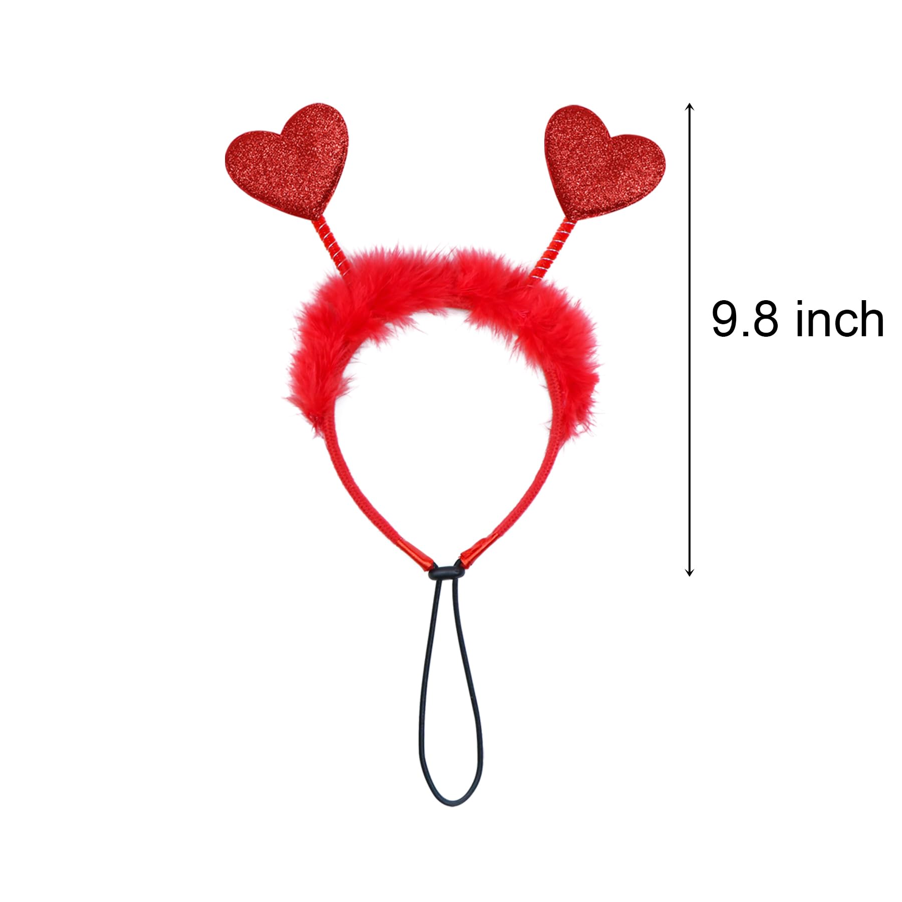 JOTFA Valentines Dog Bandanas Costumes, Valentines Dog Outfits Heart Headband Bandanas for Small Medium Large Dogs (Red, Be My V