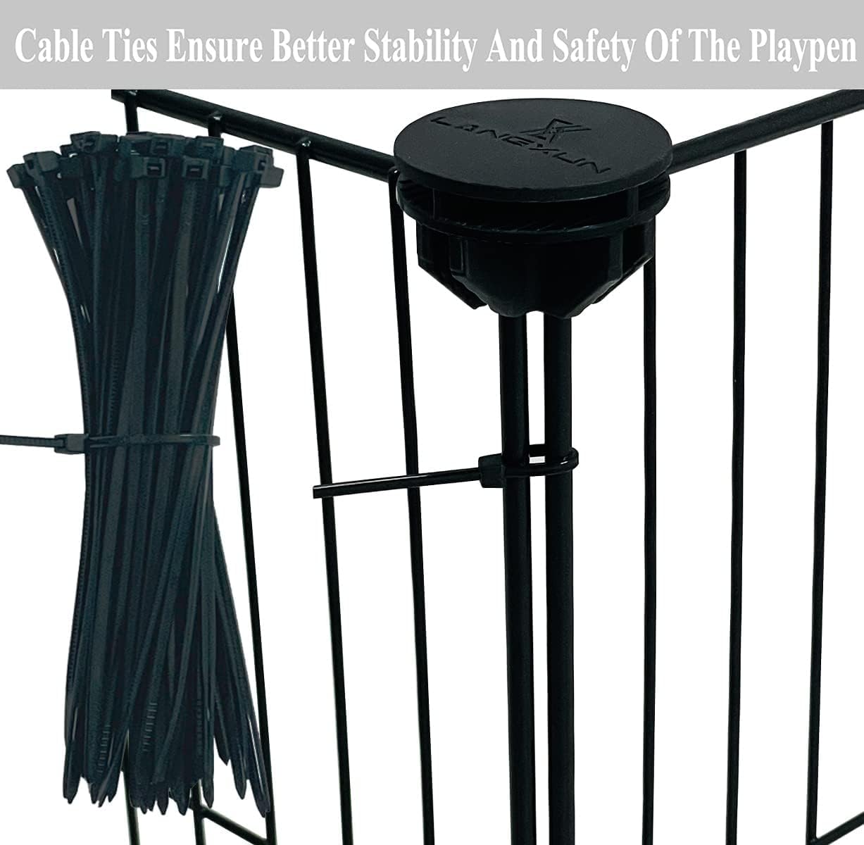 LANGXUN 16 Metal Encryption Square Panels, DIY Small Animal Playpen, Pet Playpen, Rabbit Cage, Guinea Pig Cages, Puppy Playpen,