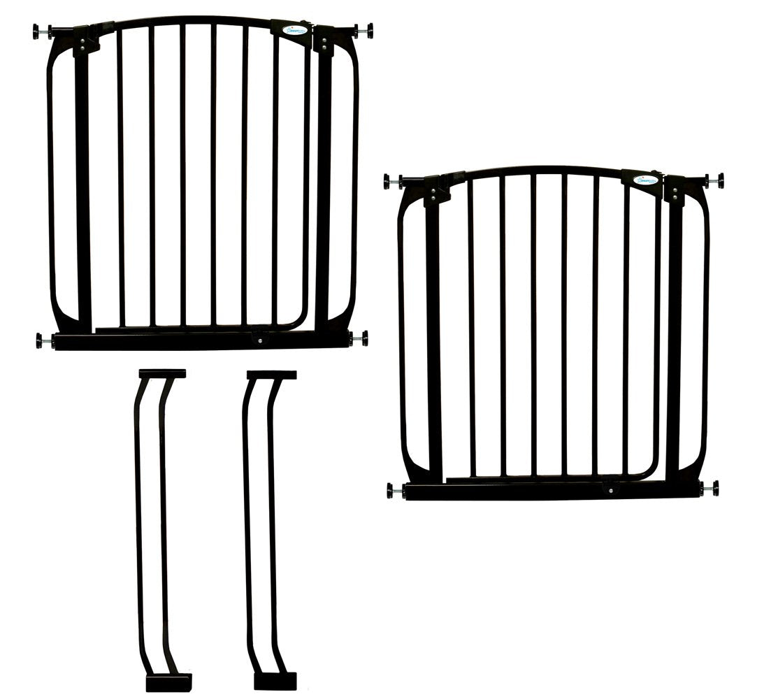 Dreambaby Chelsea Auto Close Security Gate in Black Value Pack (Includes 2 Gates and 2 Extensions)
