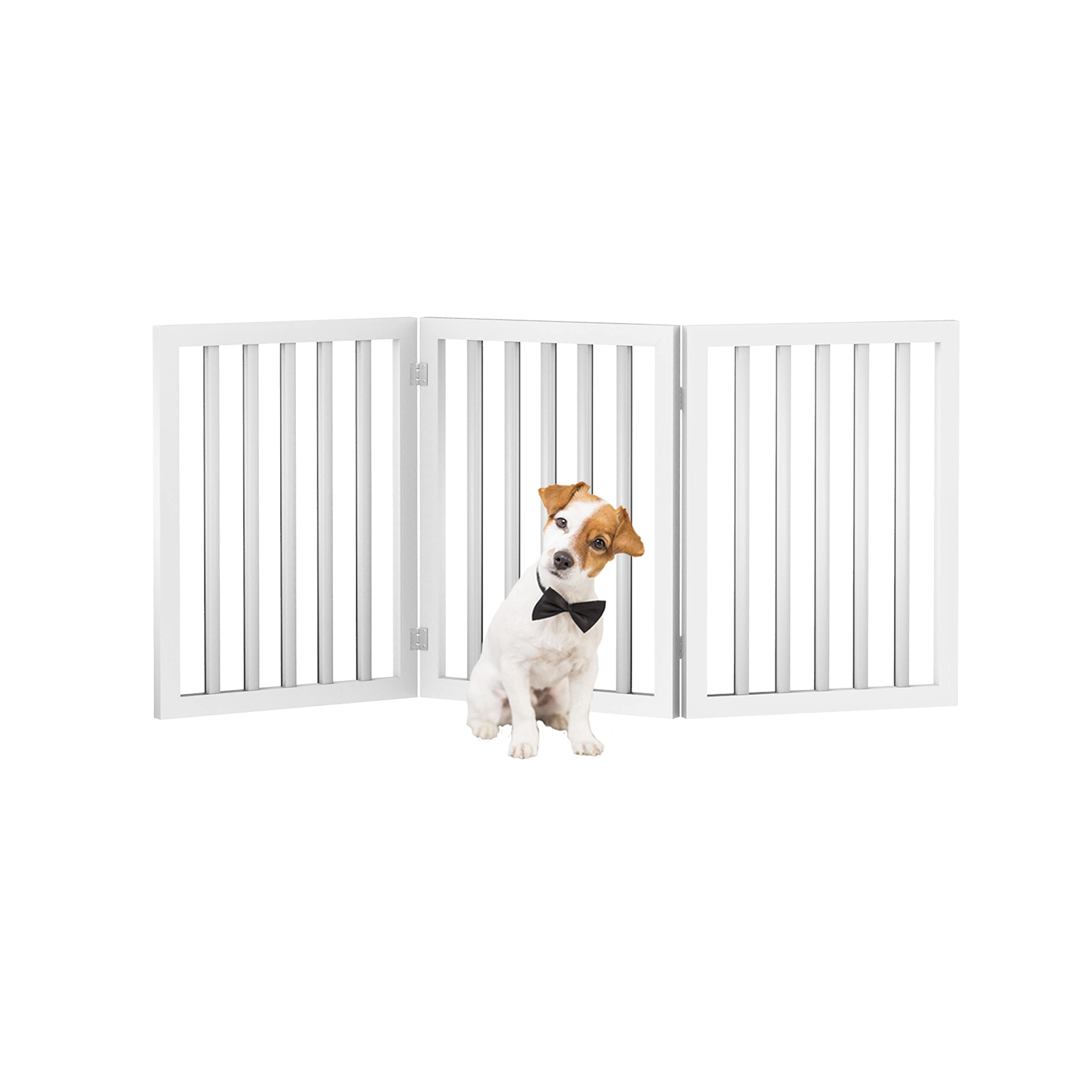 Indoor Pet Gate - 3-Panel Folding Dog Gate For Stairs Or Doorways - 54X24-Inch Freestanding Pet Fence For Cats And Dogs By Petma