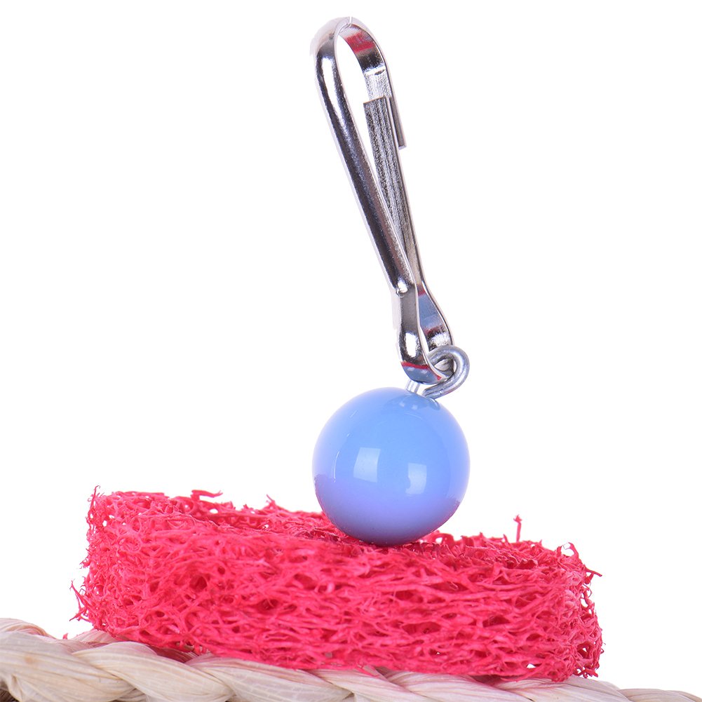 Hypeety Pet Bird Parrot Swing Chewing Toy Natural Sepa Takraw With Happy Twist Colorful Bead Swing Bell