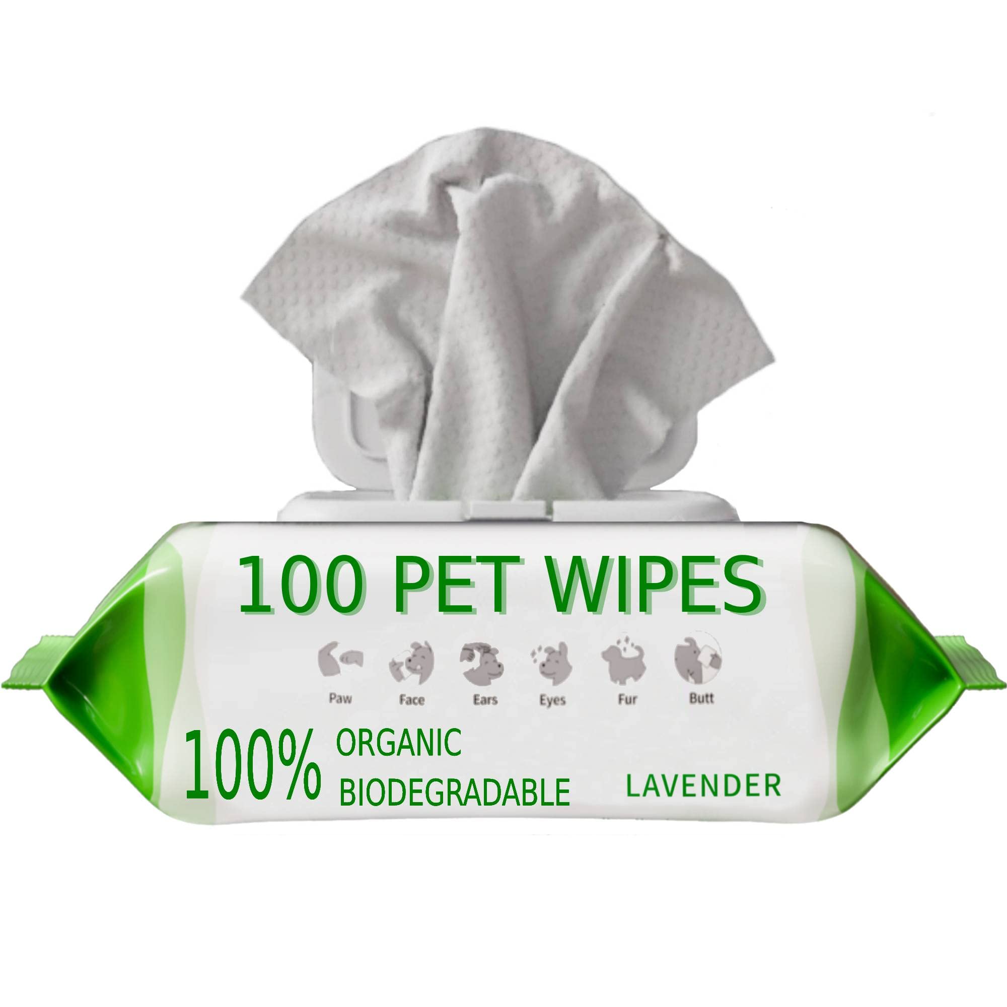 Petazy Dog Wipes For Paws And Butt Ears Eyes  Organic Pet Wipes For Dogs  Hypoallergenic Lavender Scented Dog Wipes Cleaning Deo