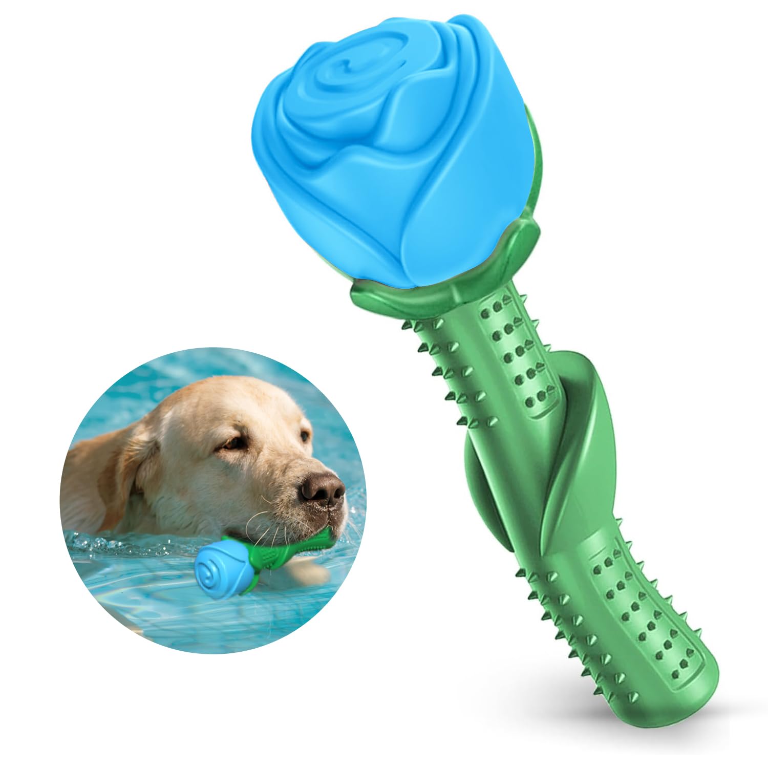 Ucho Rose Pet Fetching Dog Toys For Chew Throwing Bumpy Dog Pool Toys, Floats On Water - Interactive Dogs Chew For Training & Cl