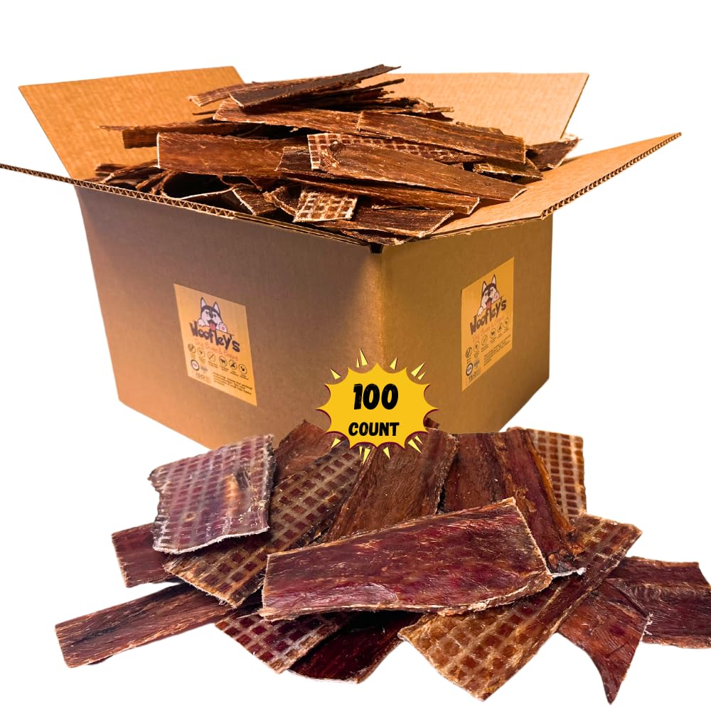 Woofley'S - Esophagus Jerky (100 Count) - Gullet Sticks For Dogs - Safe Jerky Dog Chews -Easily Digestible Dog Jerky Bully Stick