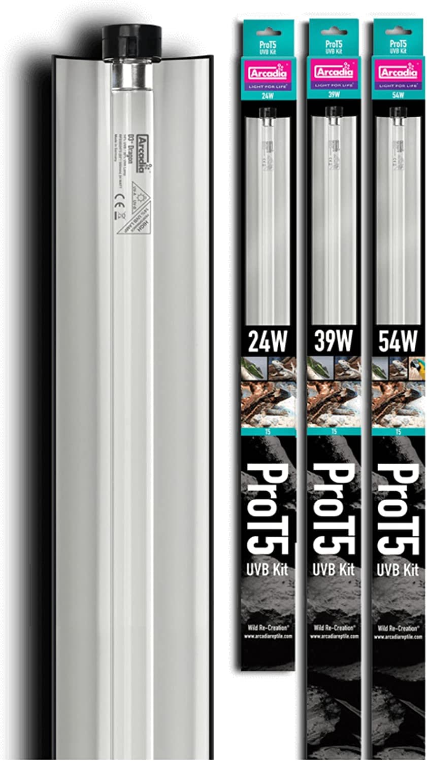 Dbdpet Prot5 Uvb Lighting Kit - Includes T5 Light Fixture & Uvb Bulb (6%, 12%, 14%) - Includes Attached Pro-Tip Guide (36' (34' T5 Bulb), 6% Uvb Output (Tropical))