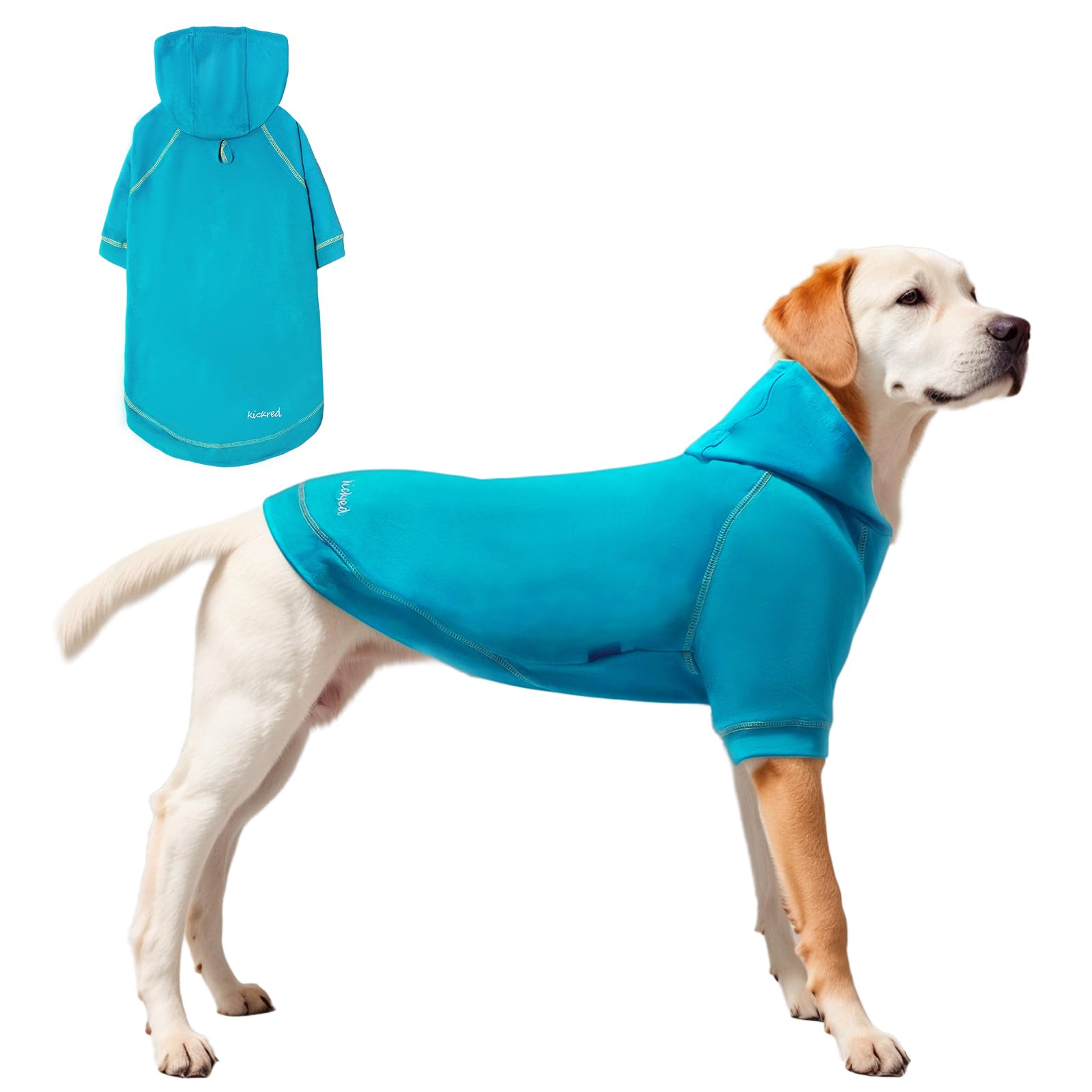 Kickred Basic Dog Hoodie Sweatshirts, Pet Clothes Hoodies Sweater With Hat And Leash Hole, Soft Cotton Outfit Coat For Small Medium Large Dogs