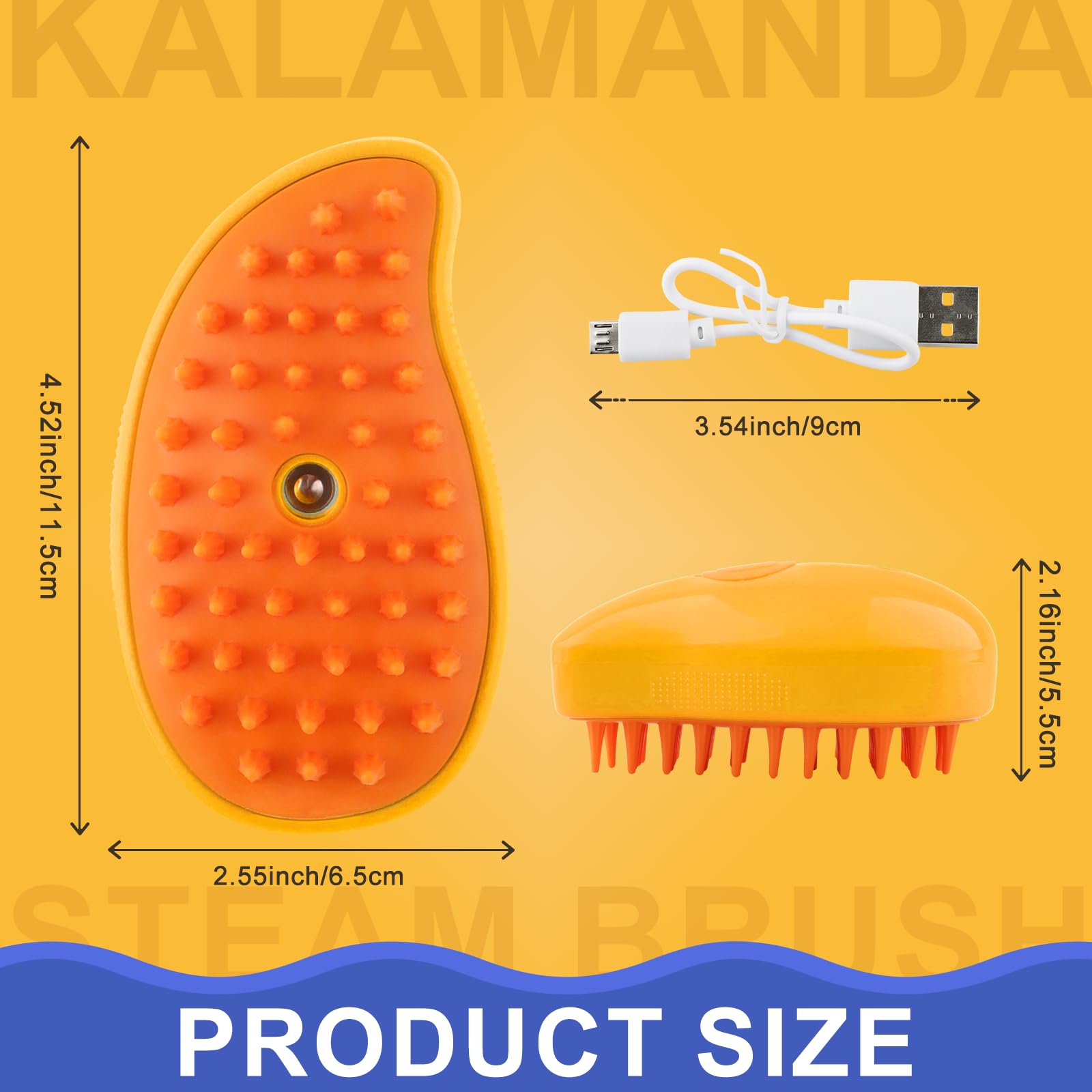 Kalamanda Cat Steam Brush, 3 In 1 Dog Steamy Brush Cleanser, Silicone Massage Grooming Comb, Pet Hair Cleaning Misting Comb For