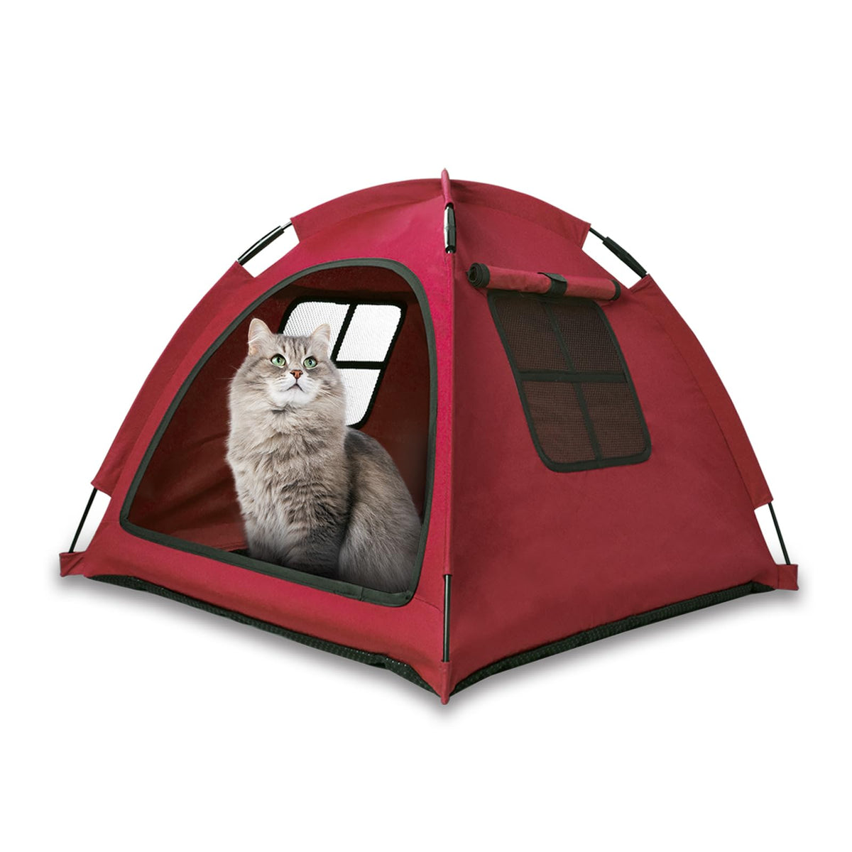 Nockovi Red Cat Tent House?Cat'S Nest, Portable Indoor/Outdoor Pet Tent House For Cats, Puppies And Other Small Animals