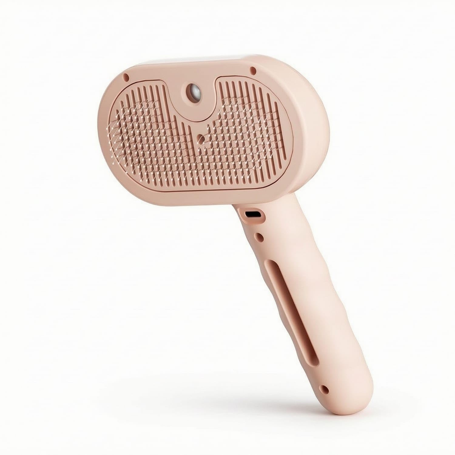 ZOOMELLA Handheld Pet Grooming Spray Brush Ergonomic Spray Brush with Metal Pins Mist Detangling for Dogs, Cats, Pink Straight H