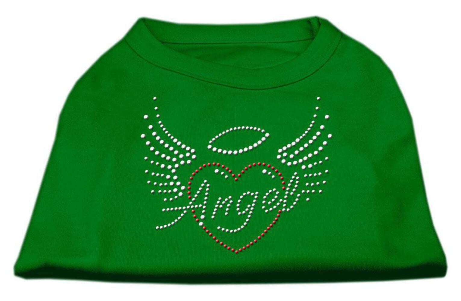 Mirage Pet Products Angel Heart Rhinestone Dog Shirt, Large, Emerald Green
