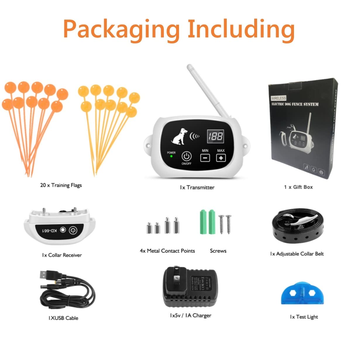 Bhcey Wireless Dog Fence,2023 Electric Fence System For Stubborn Dog,Wireless Dog Boundary Containment System,Rechargeable Collar,Large Signal Range Of 80-1640Ft,Suitable For Large & Small Dogs