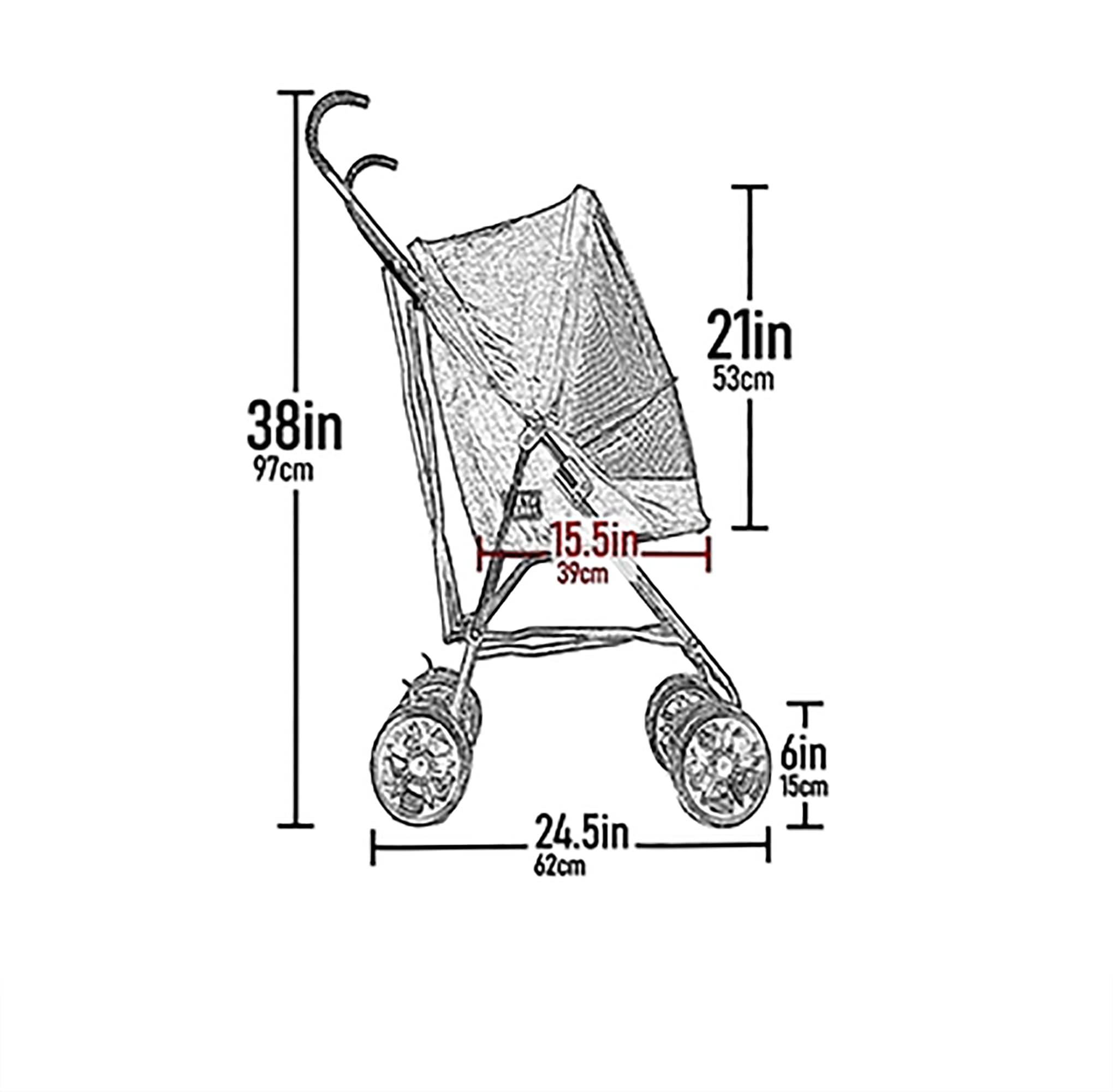 Pet Gear Travel Lite Plus Stroller, Compact, Easy Fold, No Assembly Required, Large Wheels For Cats And Dogs Up To 15 Pounds, 3