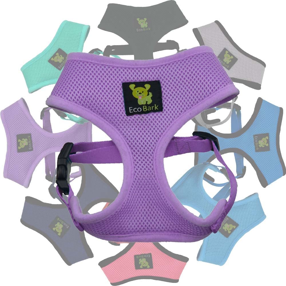 Ecobark Dog Harness - Eco-Friendly Max Comfort Harnesses - Luxurious Soft Mesh Halter - Over The Head Harness Vest- No Pull And No Choke For Large, Xl, And Xxl Dogs (Xl, Lavender)