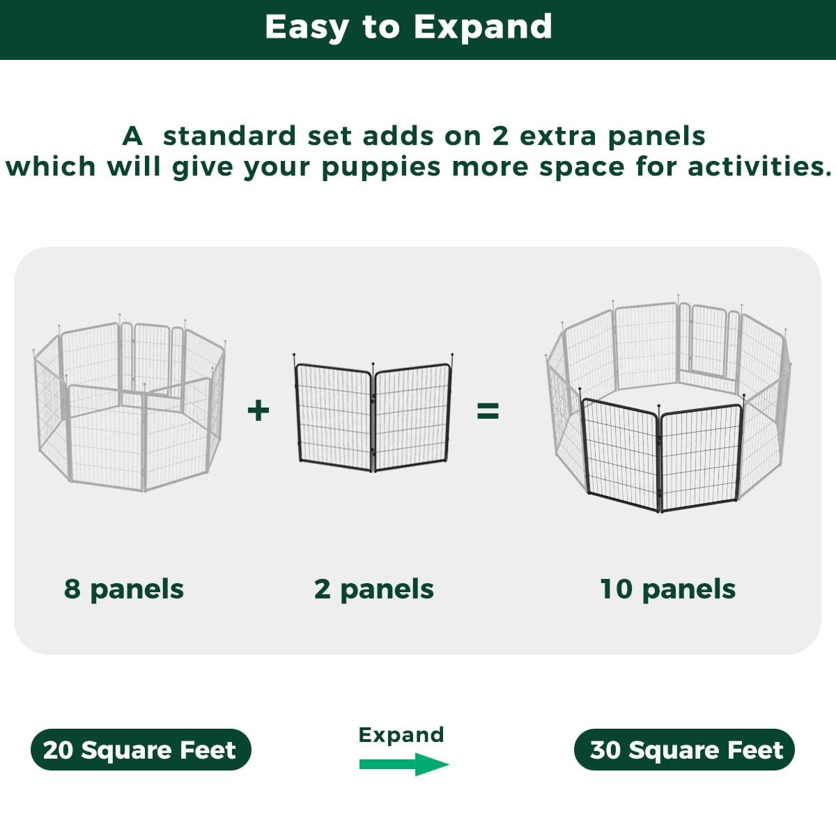 Fxw Rollick Dog Playpen For Yard, Rv Camping, 40 Inch 2 Panels For Medium And Large Dogspatented