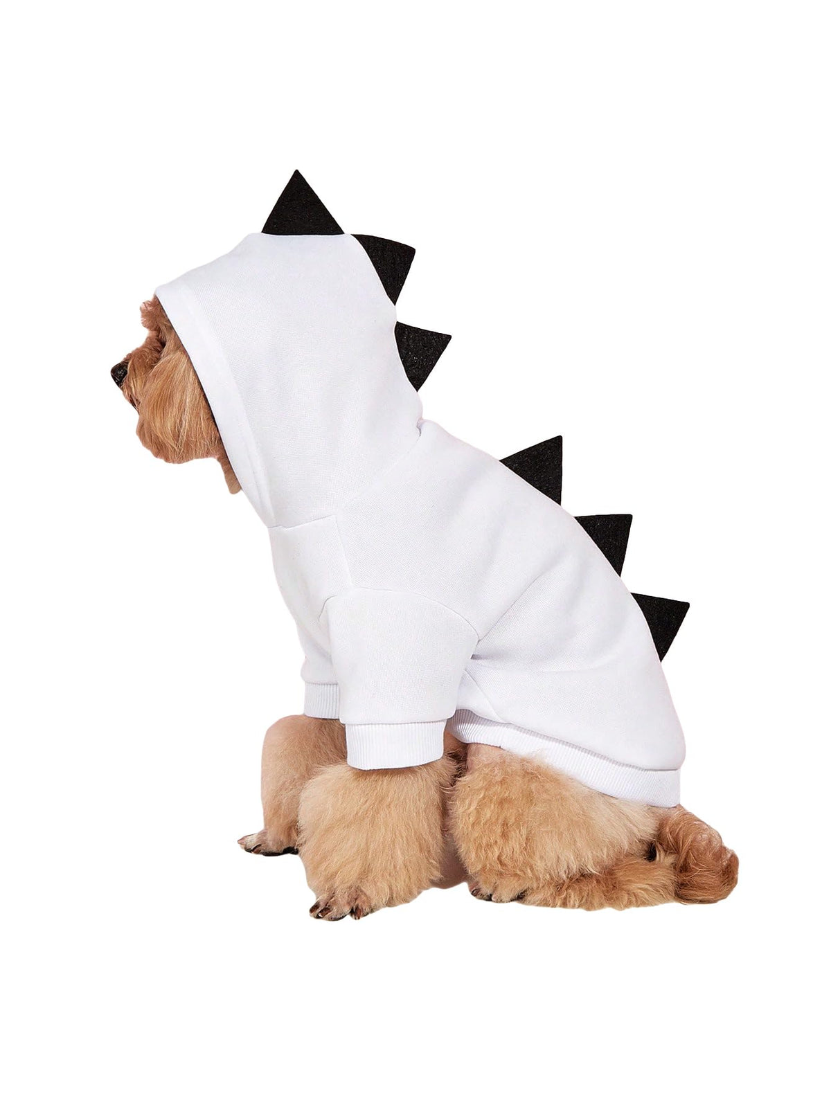 Qwinee Dinosaur Dog Hoodie Dog Warm Jacket Christmas Halloween Dog Costume Dog Clothes For Puppy Kitten Small Medium Dogs Cats White L