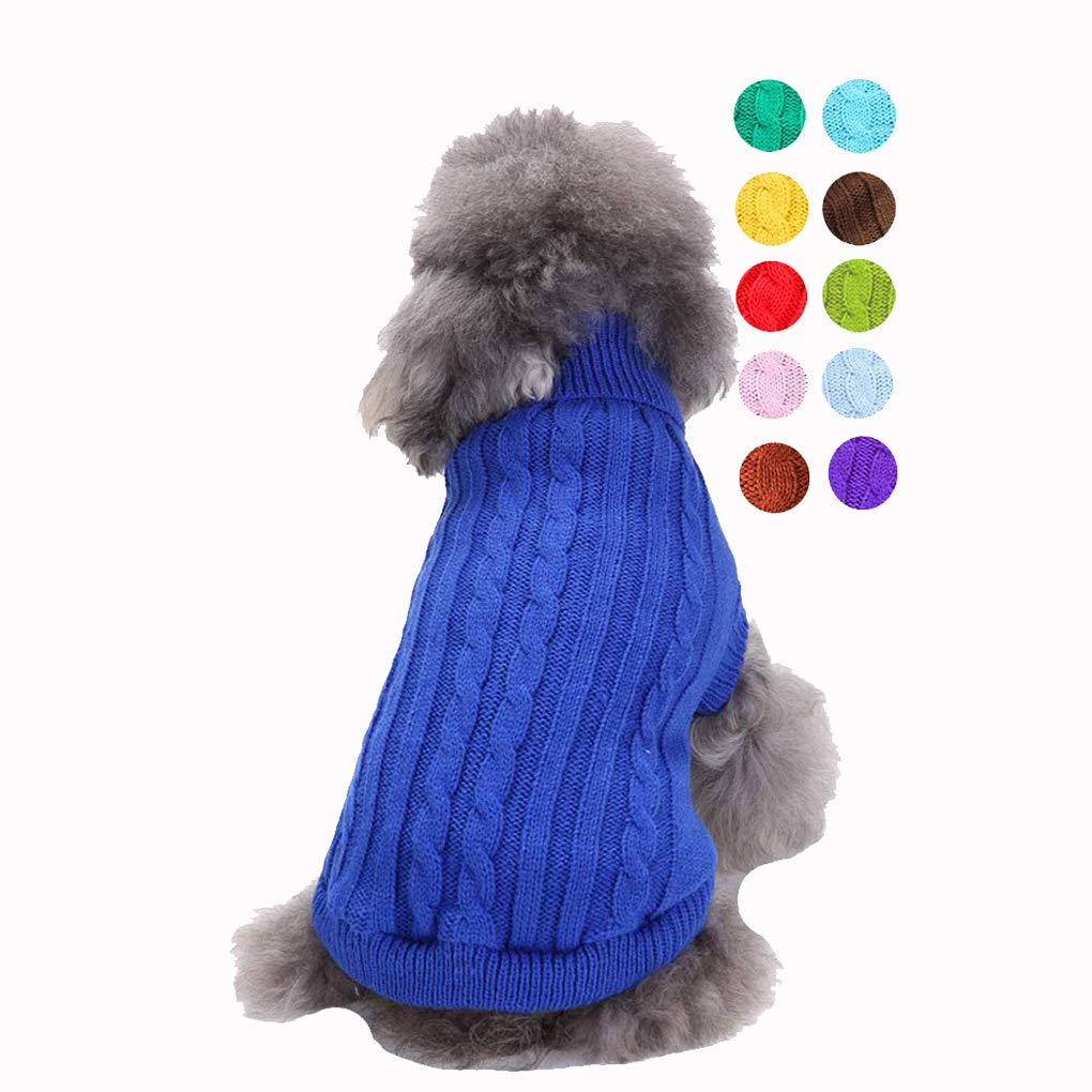 Small Dog Sweater, Warm Pet Sweater, Cute Knitted Classic Dog Sweaters For Small Dogs Girls Boys, Cat Sweater Dog Sweatshirt Clothes Coat Apparel For Small Dog Puppy Kitten Cat (X-Small, Dark Blue)