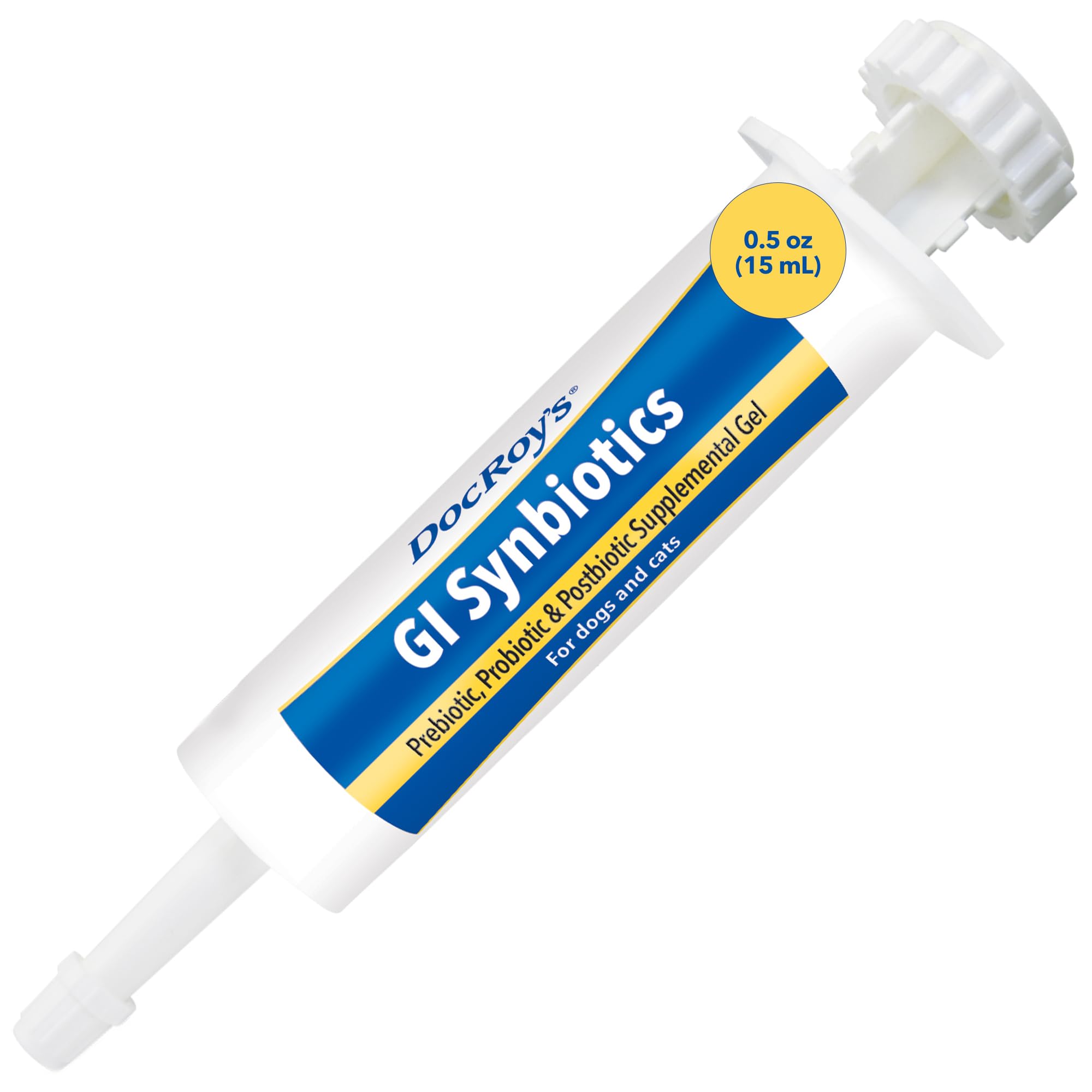 Doc Roys GI Synbiotics Probiotic & Prebiotic Supplemental Gel for Dogs & Cats, Digestive & Immune Health Supplement with Live Cu
