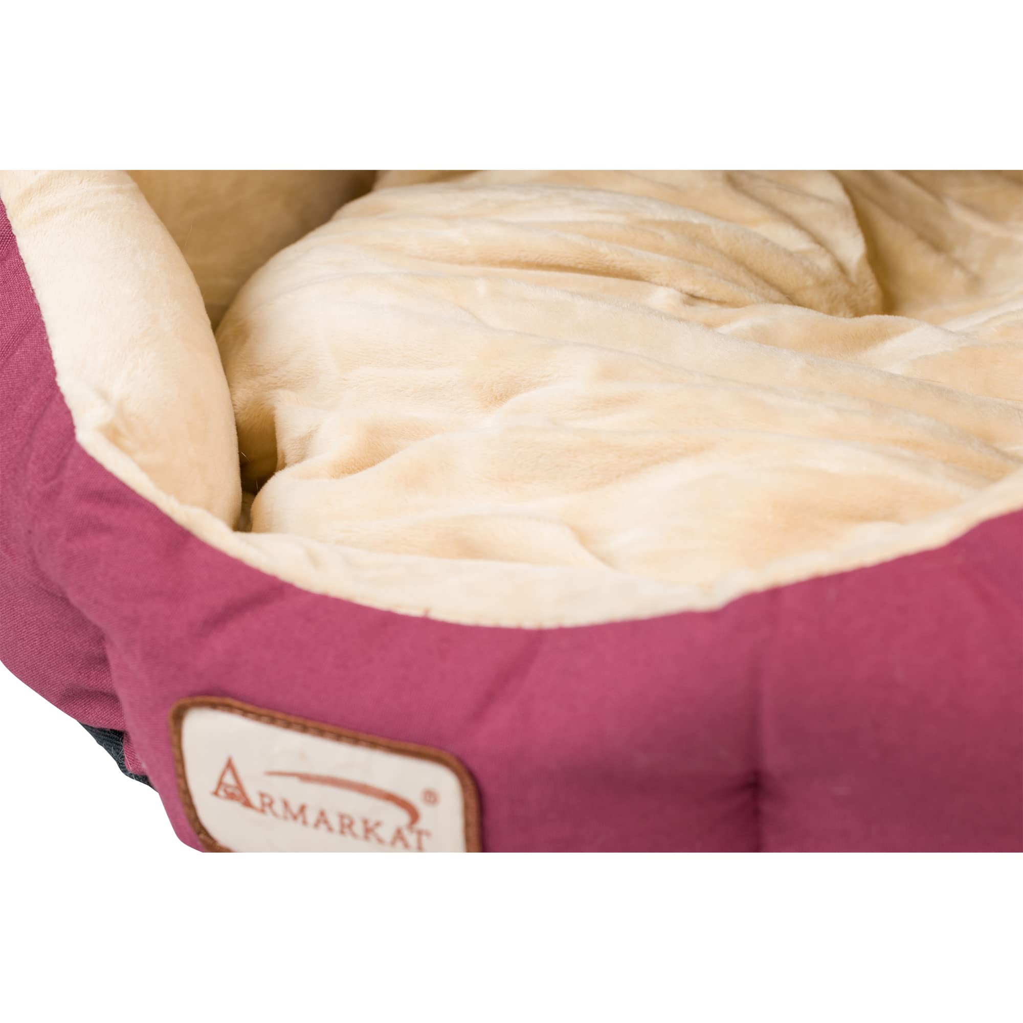 Armarkat Cat Bed 18-Inch Long C08HJH/MH, Burgundy and Beige