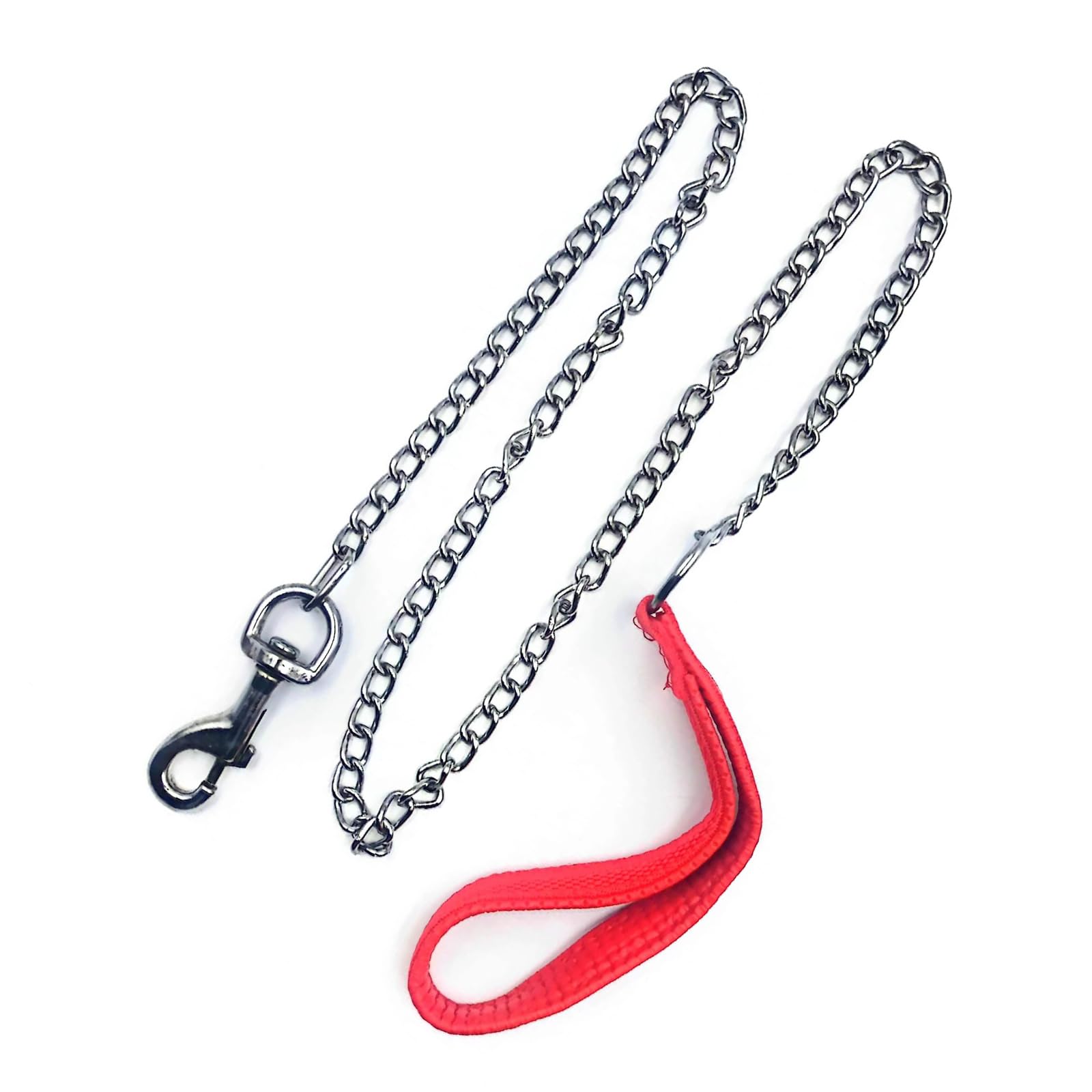 Chain Dog Leashes For Large Dogs Heavy Duty Non-Chewable Dog Leash 4Ft Chain With Padded Handle For Large & Medium