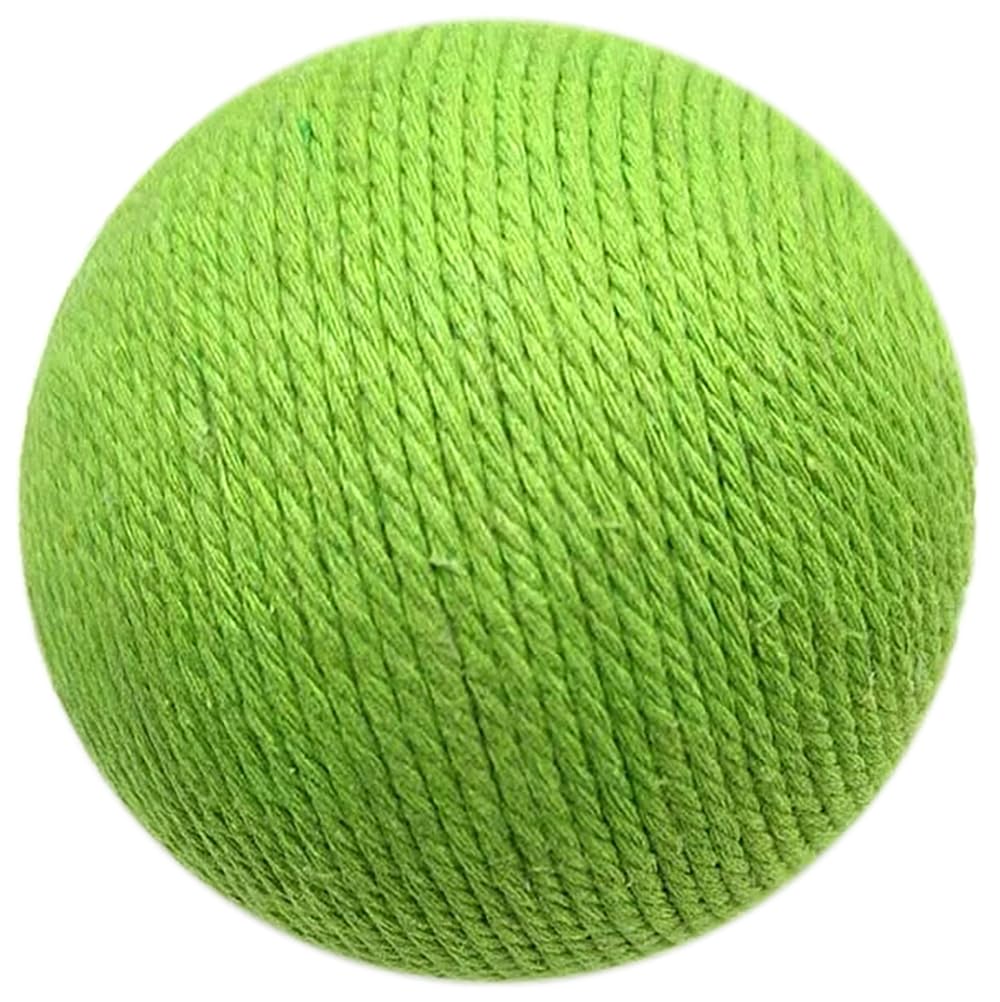Silvewillo Extra Large 4-Inch Cotton Yarn Fluffy Soft Scratch Cat Ball Toy (Green)