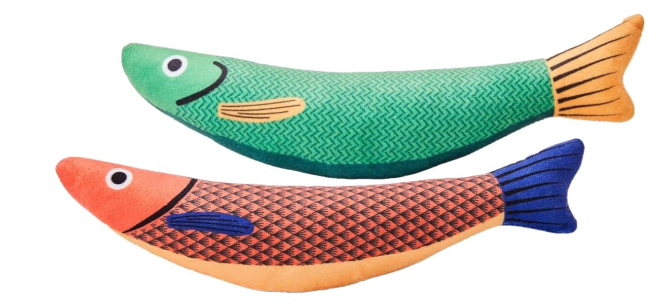 Psk Pet Mart Catnip Fish Soft And Durable, 8 Inches Interactive Cat Kicker Toys For Indoor Kitten Exercise All Breeds Cats  Lar