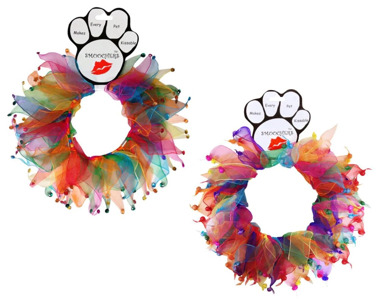 Pet, Dog & Cat Smoocher Pet Necklace, 'Confetti Bells Or Confetti Jewels' L Confetti Bells