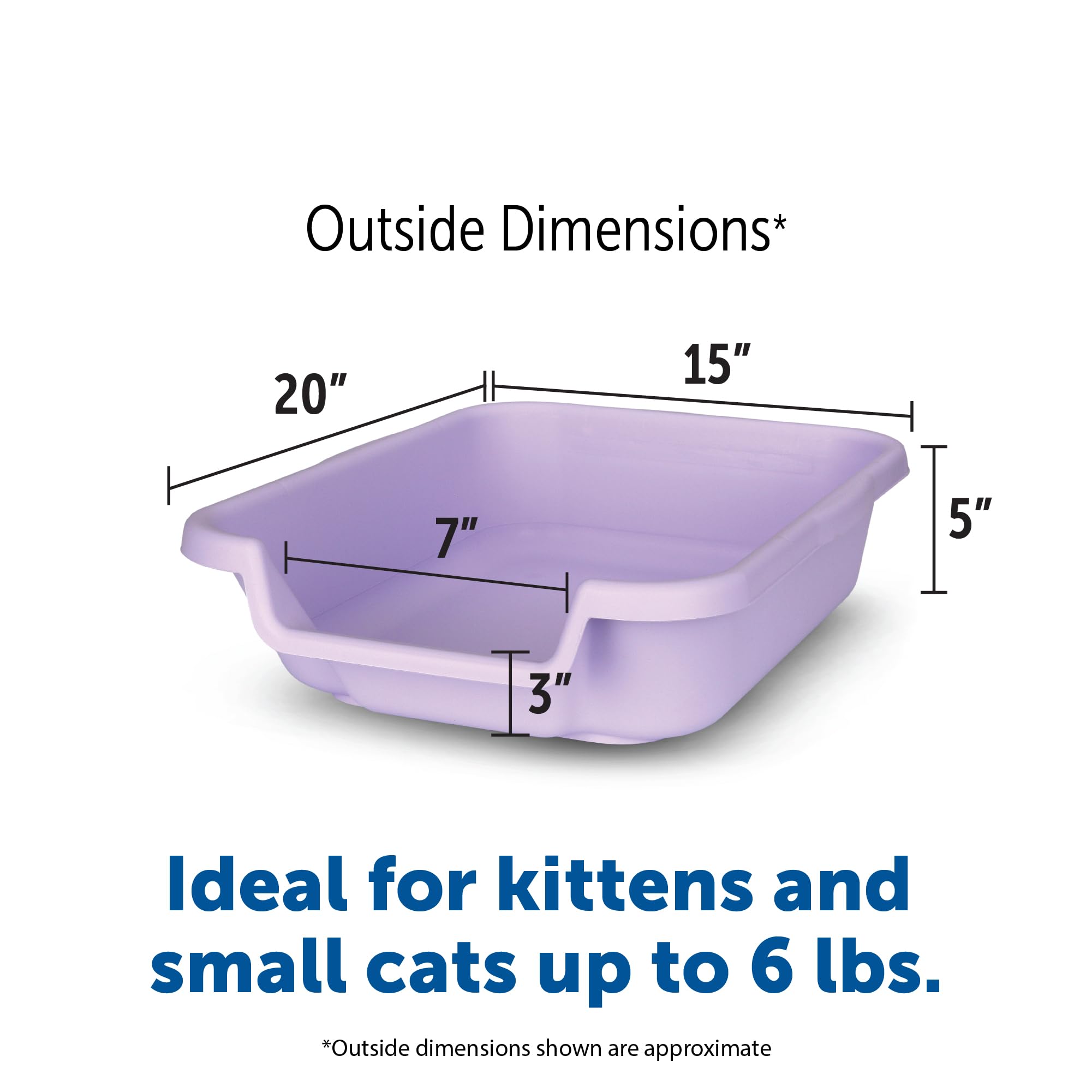 Kittygohere Senior Cat Litter Box 1 Pack, Small Storybook Lavender Low Entrance Kitty Litter Box, Perfect For Senior And Arthrit
