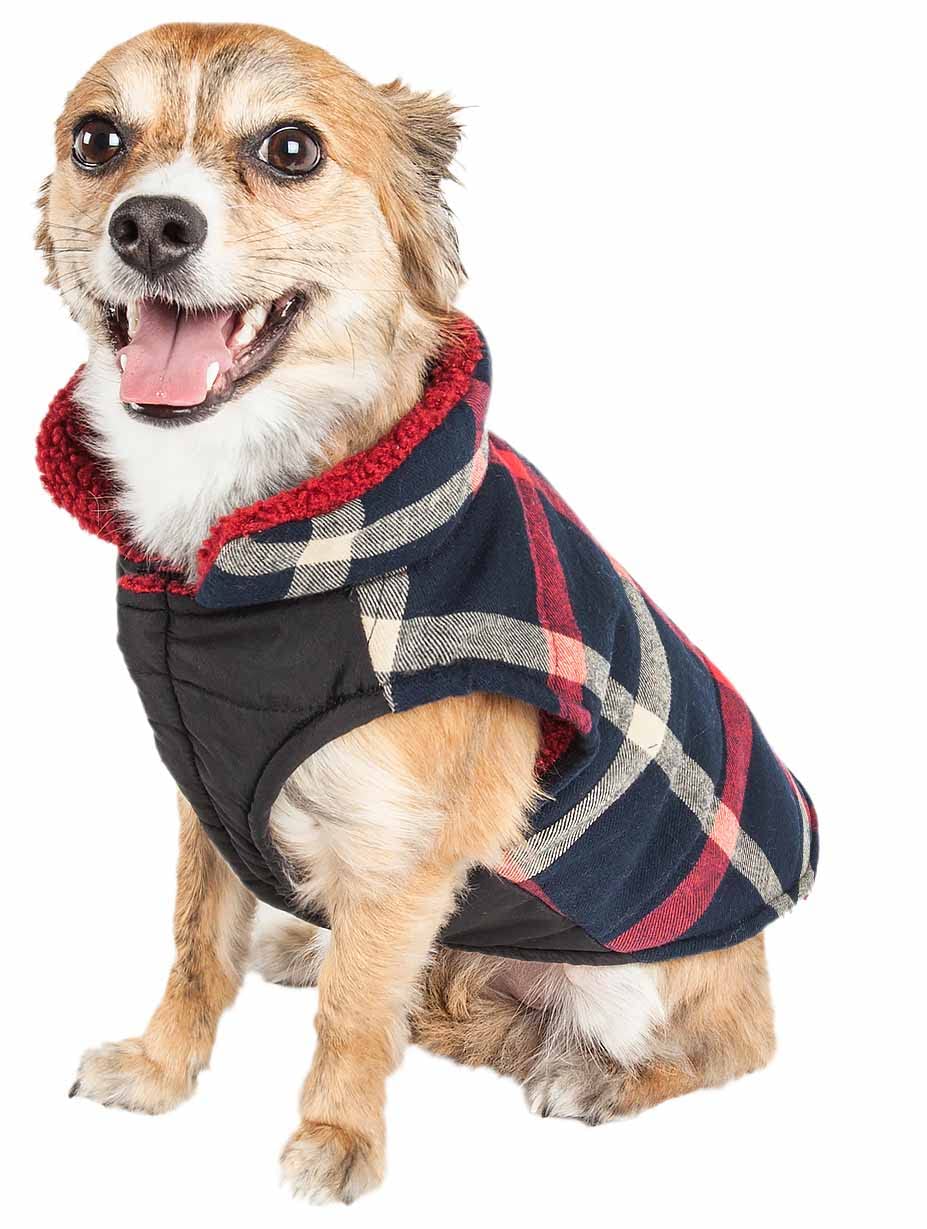 Pet Life Allegiance Classical Plaided Insulated Dog Coat Jacket(D0102H70ZR7.)