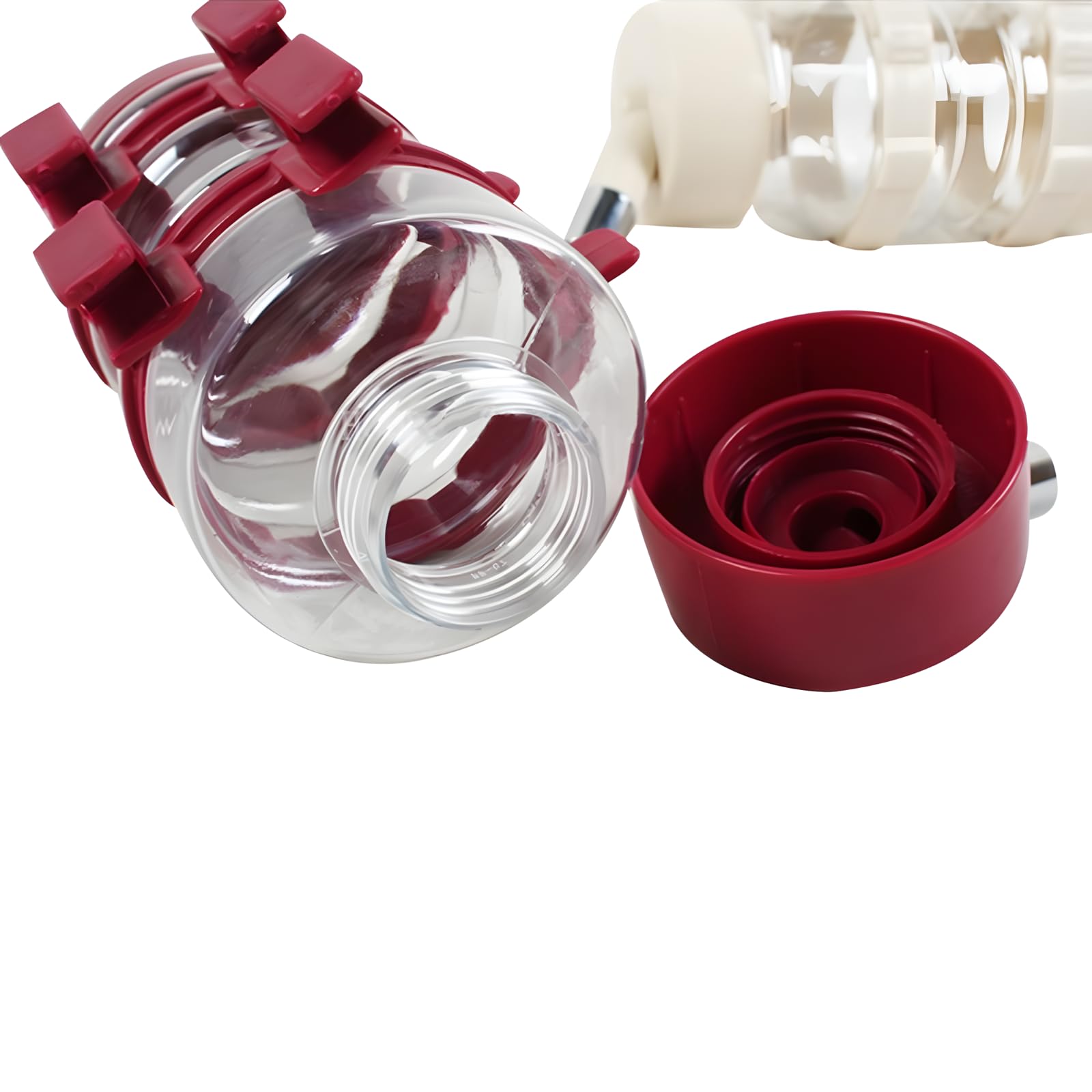 Nacoco Pet Drinking Fountains Dog Water Dispenser Dog Kettle Cat Bottle With Automatically Feeding Water (Red)