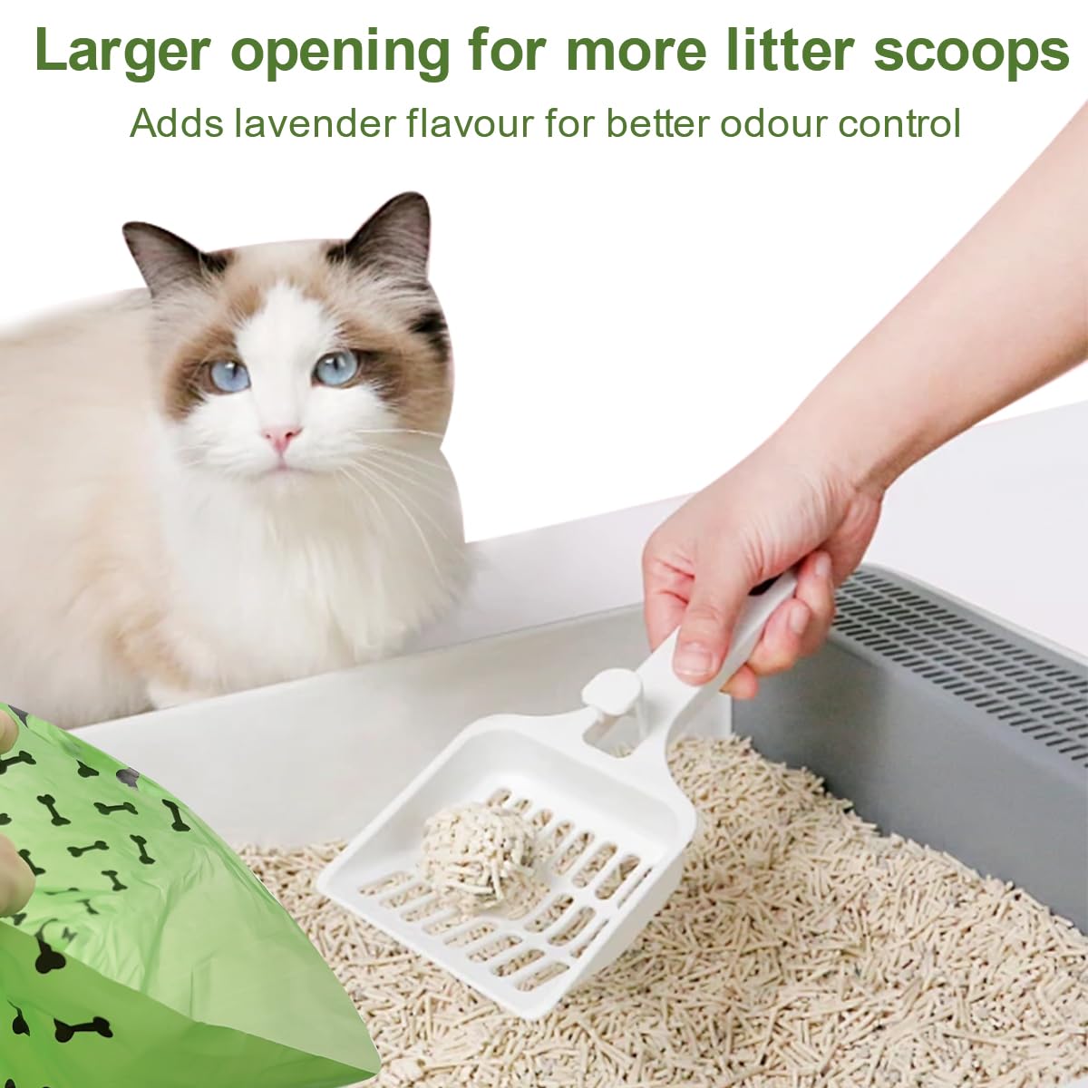 Rmancipate Green Dog Poo Bags Lavender Scent - 270 Large Biodegradable Poop Bags, Extra Thicken Strong Corn Starch Blended Compo