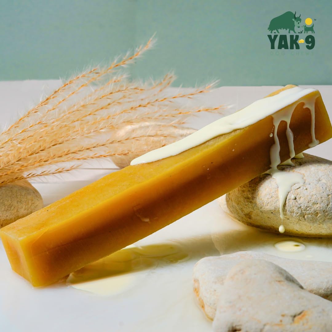 Yak9 Cheese Dog Chews, High Protein Treats, Natural, Rawhide Free, Long Lasting with Vitamins & Minerals, Medium Size, Yak & Cow