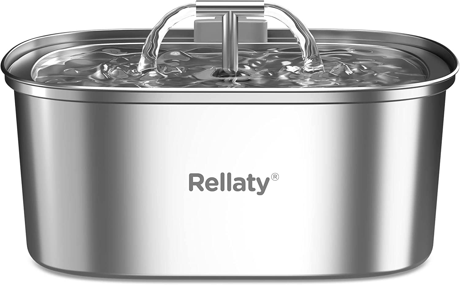 Cat Water Fountain Stainless Steel: 3.2L/108oz Pet Foundatin Water Bowl for Cats Inside Automatic Dog Drinking Dispenser Dish An