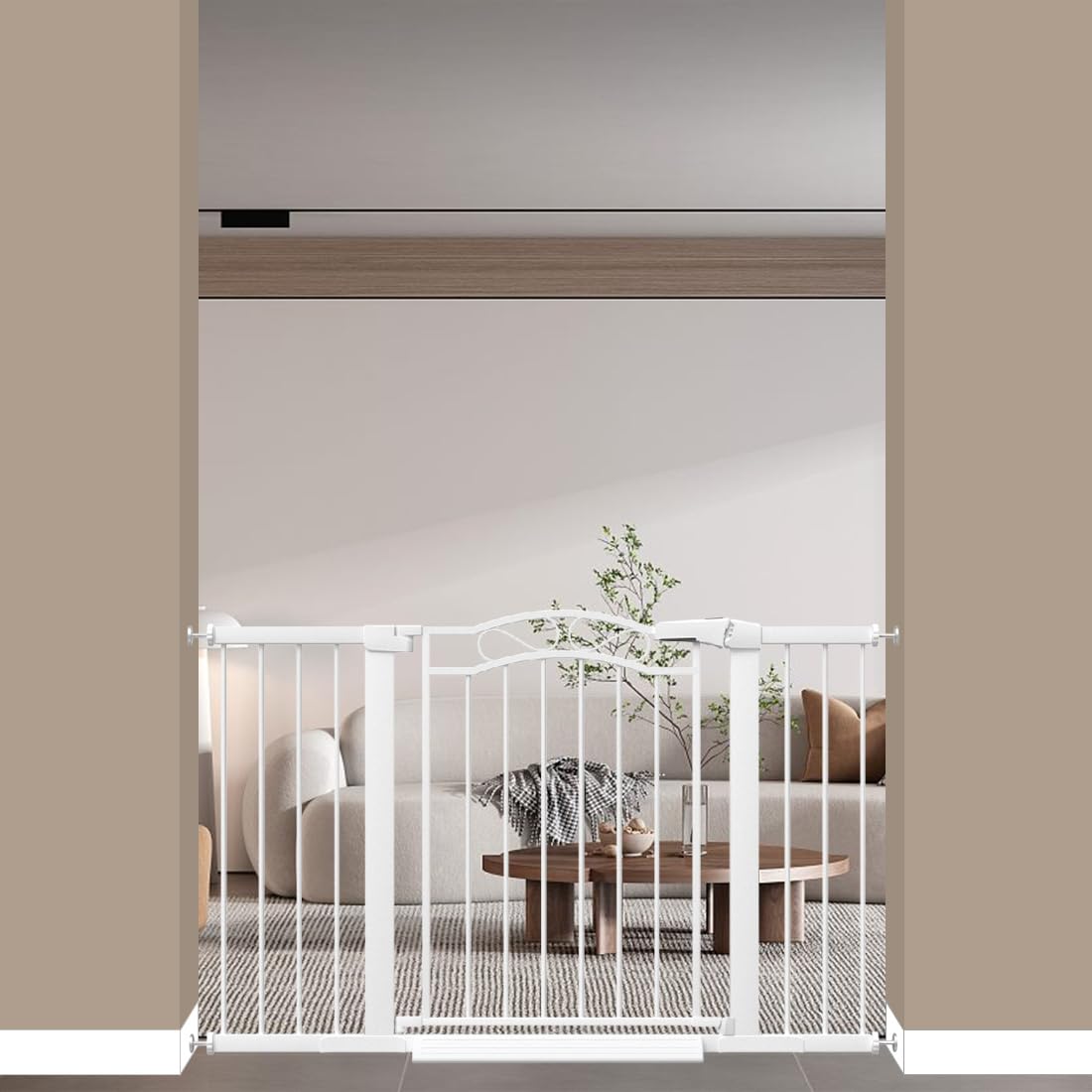 Fairy Baby Child Baby Gates for Doorway Stairs Hallway Stairway Gate for Kid or Pet Dogs Walk Through Pressure Mounted 48.82''-5