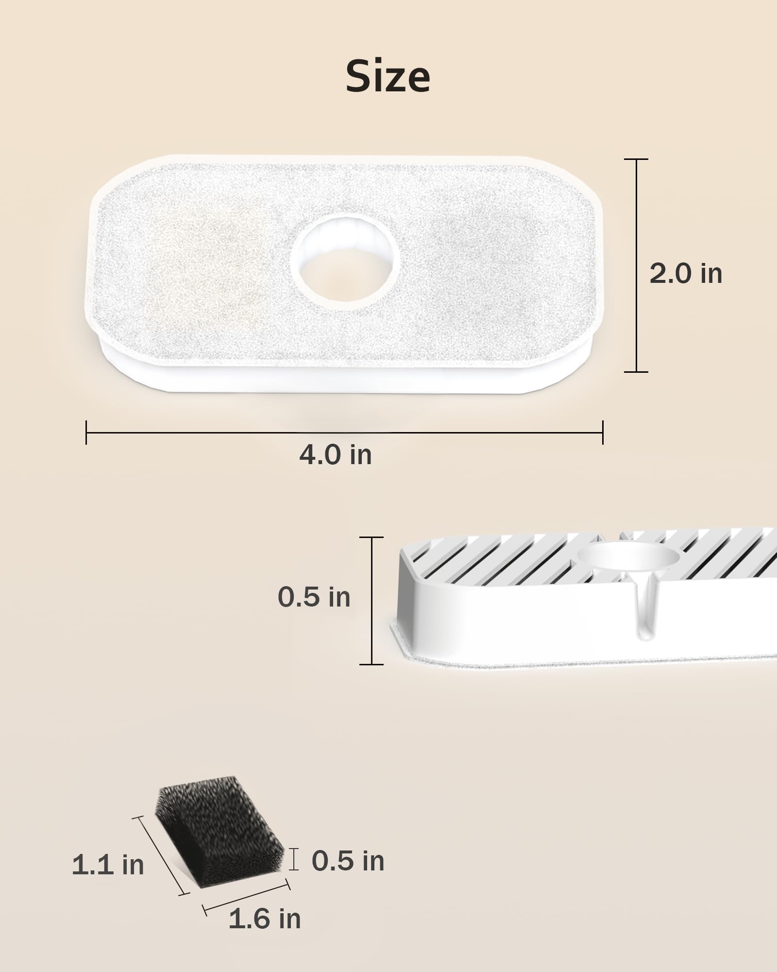 Pektaco Replacement Filters For Wireless Cat Water Fountain Sspf-V04, 2.8L/95Oz Automatic Pet Water Fountain Replacement Filters (8 Pack)