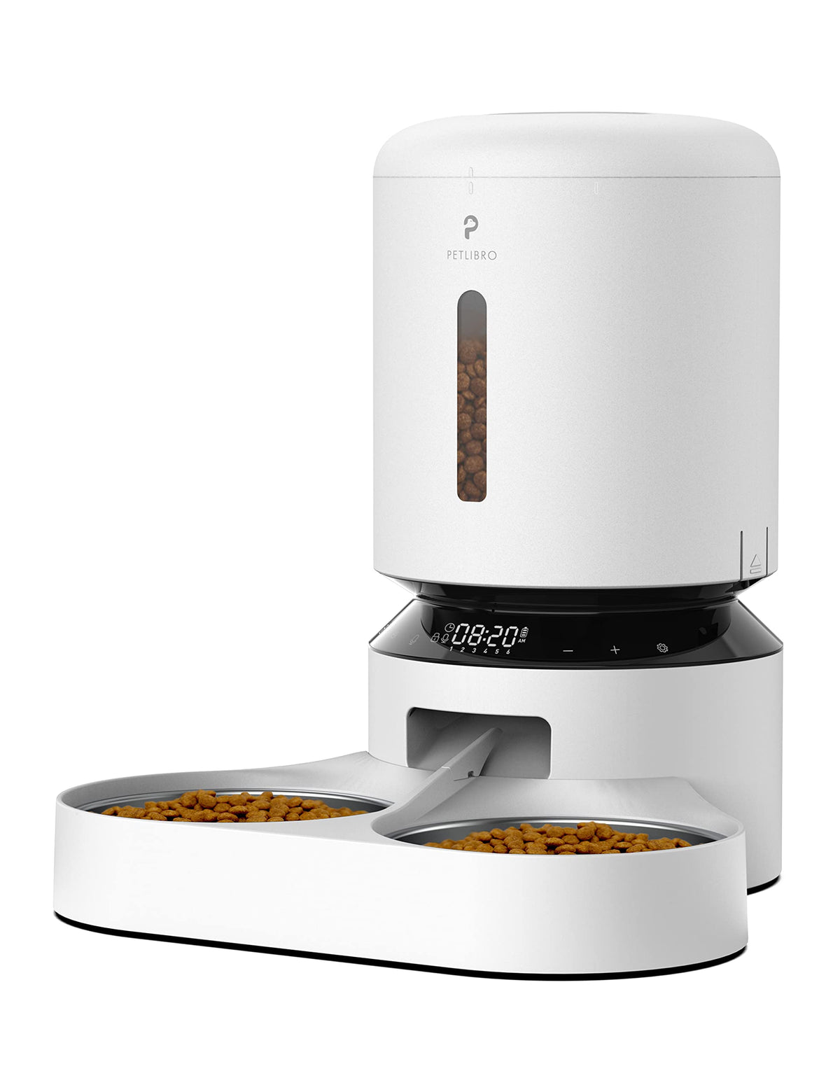 Petlibro Automatic Cat Food Dispenser For Two Cats 5L Auto Cat Feeder Dry Food Dispenser With Splitter & 2 Stainless Bowls, 10S Meal Call And Timer Setting 50 Portions 6 Meals Per Day For Cat And Dog