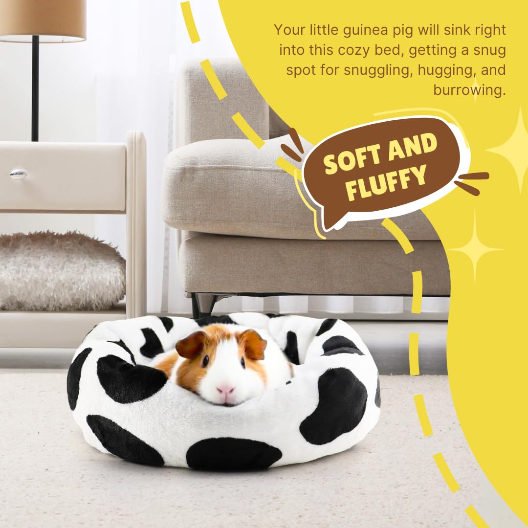 Hendshe Guinea Pig Bed Soft Washable Donut-Shaped Burrowing Pet Bed For Dwarf Rabbits, Hedgehogs, Chinchillas, Ferrets, Rats Sma