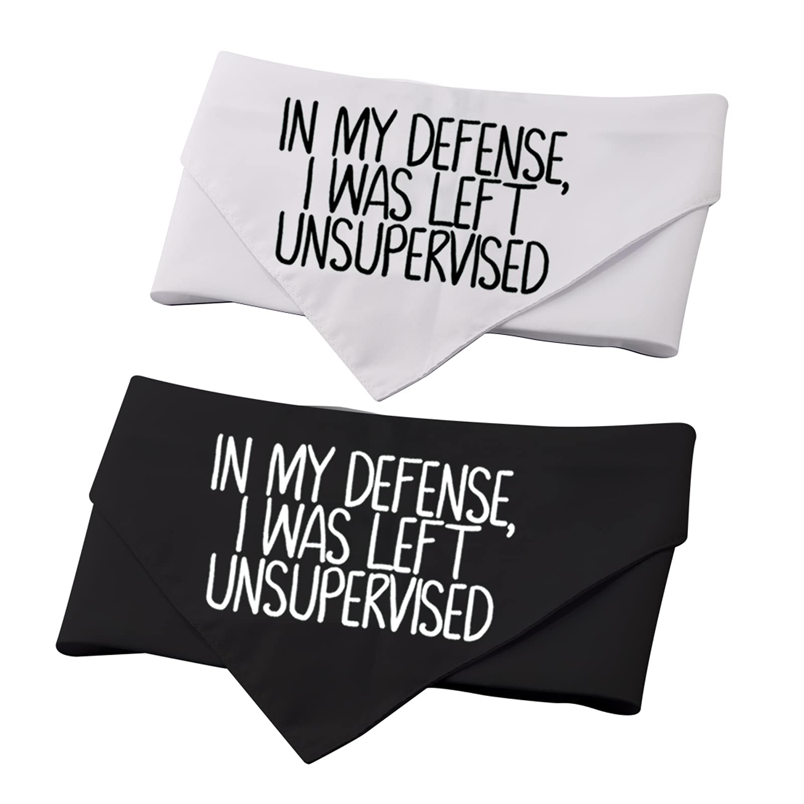 2 Pack Bad Dog Bandana In My Defense I Was Left Unsupervised Dog Bandana (In My Defense)