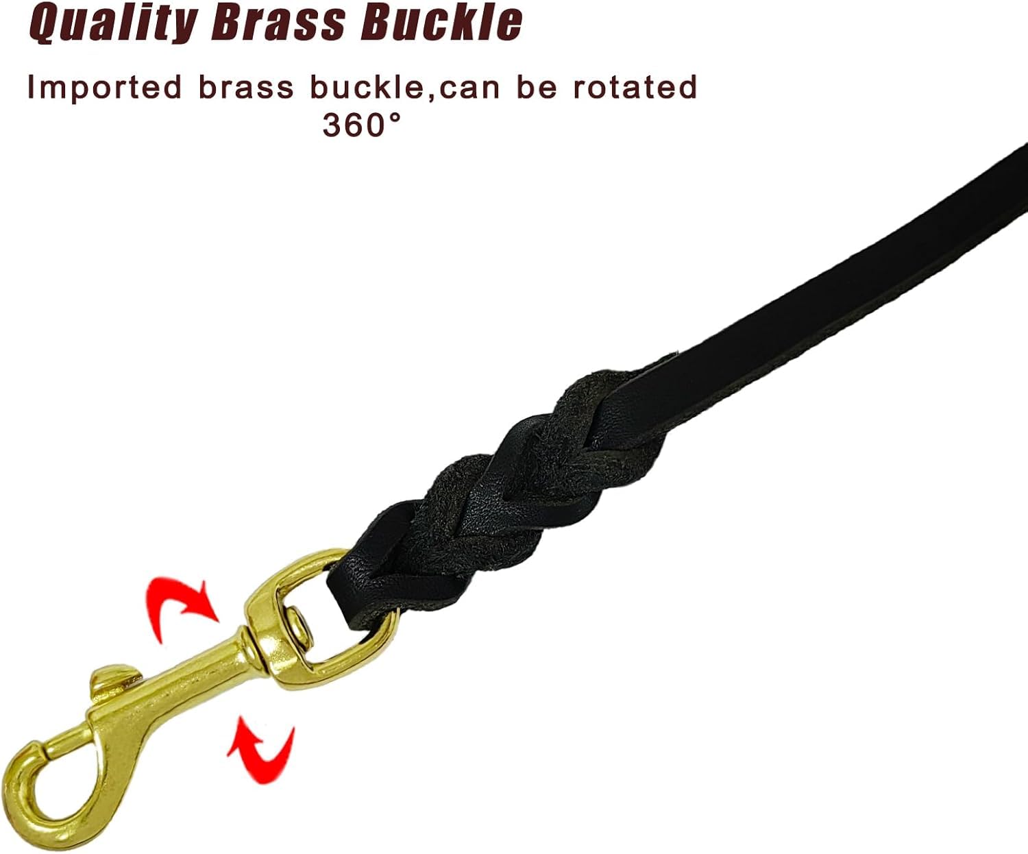 Lwbmg Leather Dog Leash 4Ft X 1/2 Inch, Leather Dog Leash For Small Dogs, Strong Sturdy Genuine Leather Braided Dog Leash, Soft