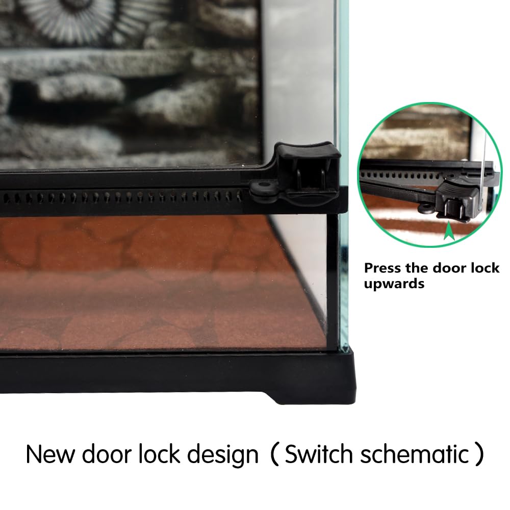 Waazoorep Mini Reptile Glass Terrarium Tank 8''X8''X12 Full View With Front Opening Door And Enclosure Habitat Cage For Leopard