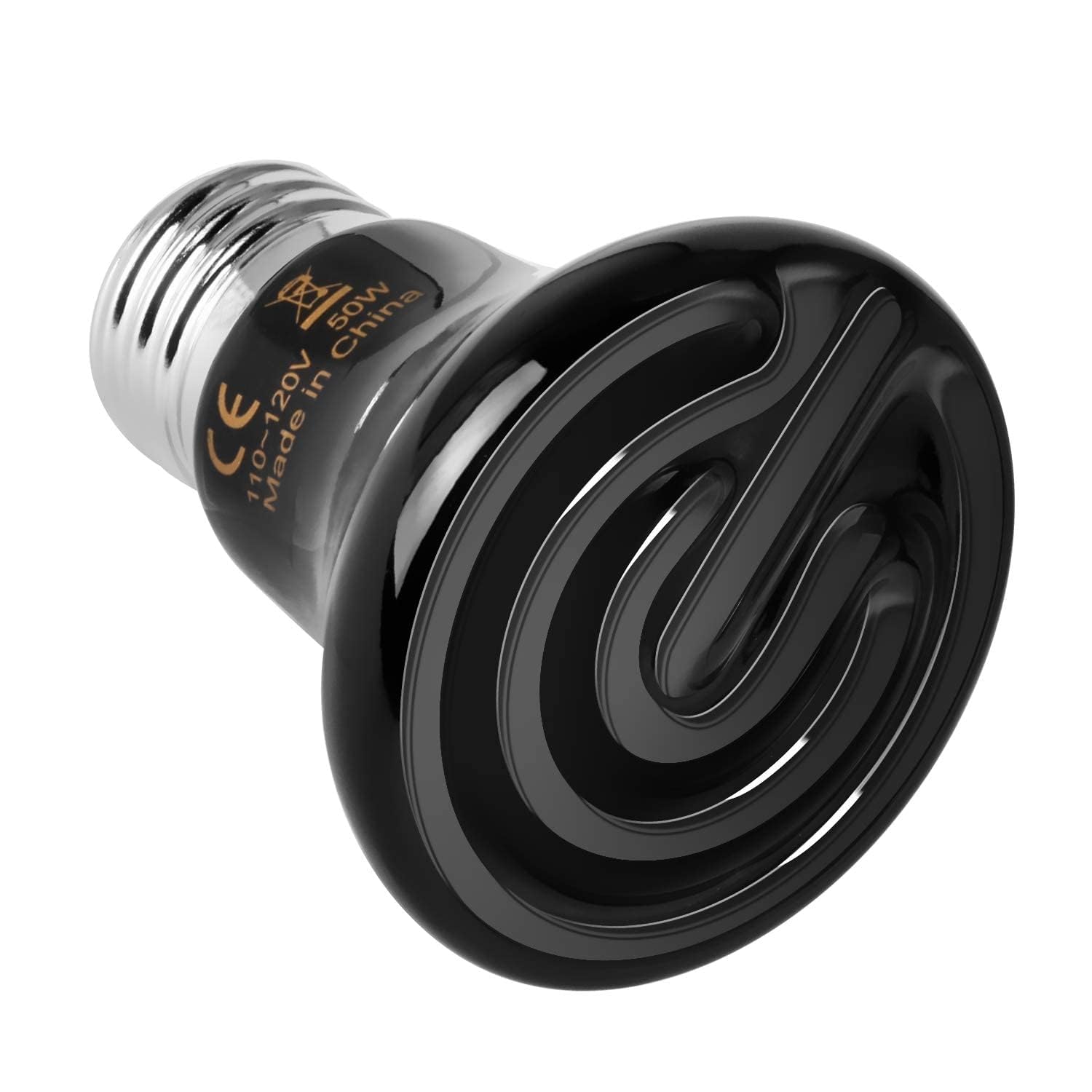 Simple Deluxe 50W (Mini) Ceramic Heat Emitter Reptile Heat Lamp Bulb No Light Emitting Brooder Coop Heater for Amphibian Pet & I