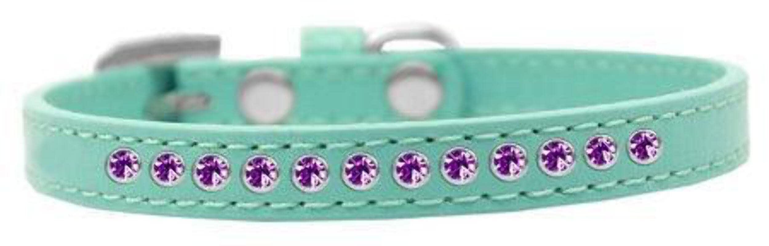 Mirage Pet Products Purple Crystal Light Pink Puppy Dog Collar, Size 14