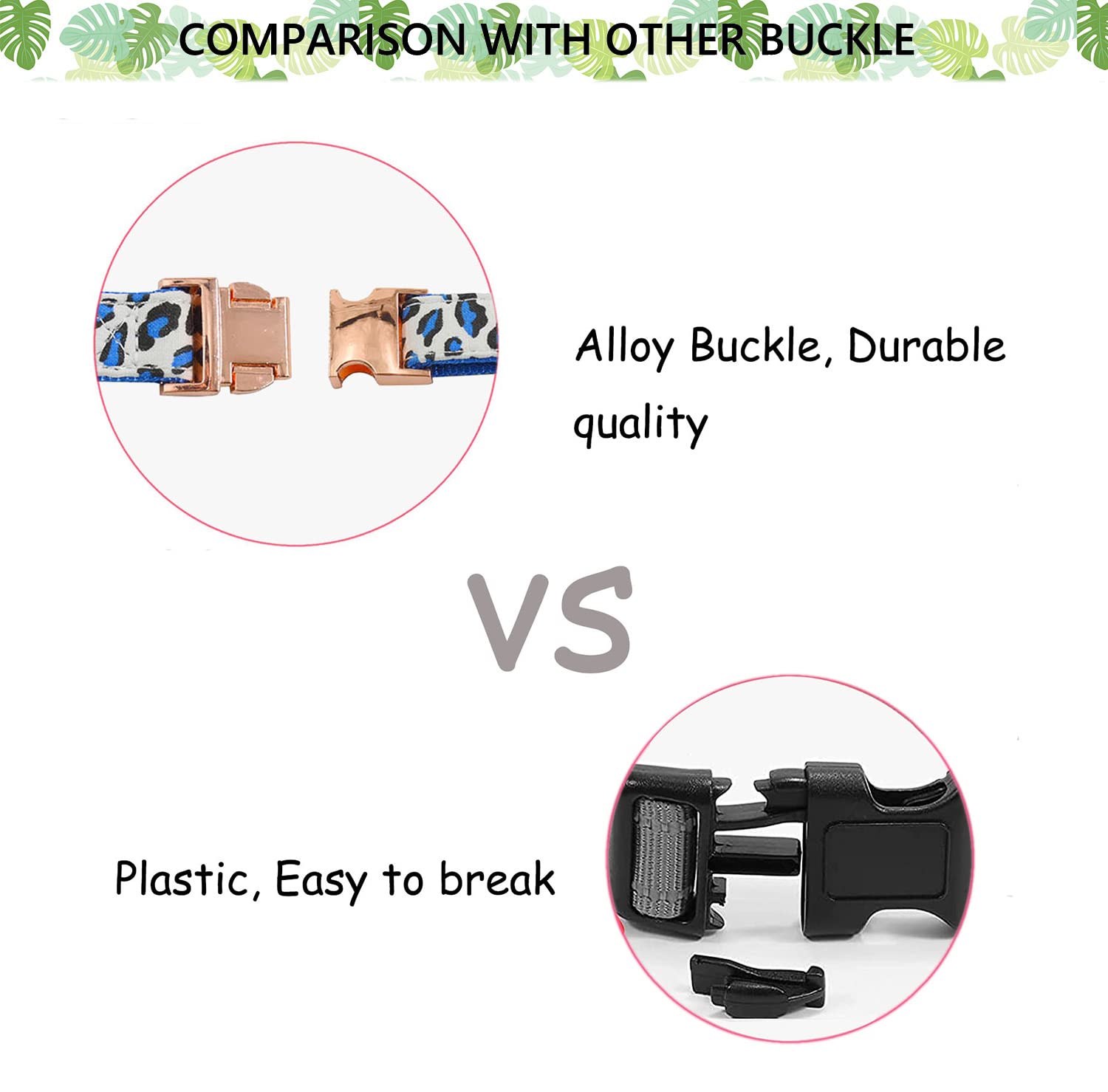 Metal Buckle Dog Collar, Durable Adjustable Dog Collar Soft For Small Medium Large Dogs (S(10-14In), Blue Leopard)