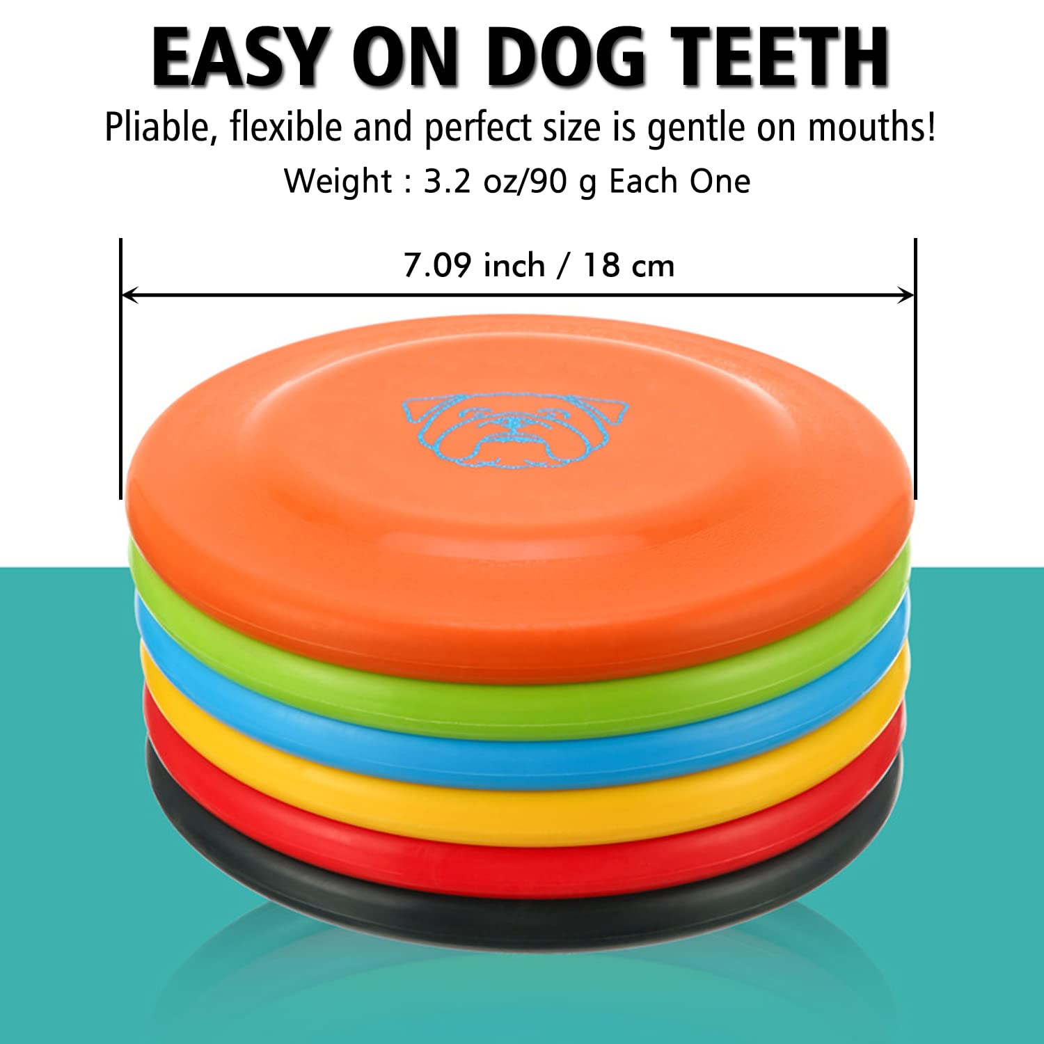 Xigou Dog Flying Disc, 3 Pcs Competition Dog Flyer Dog Toy, Soft Dog Flying Disc Indestructible Rubber Lightweight Flying Disc Dog Toy For Dogs - Floats On Water, Gentle On Teeth And Gums