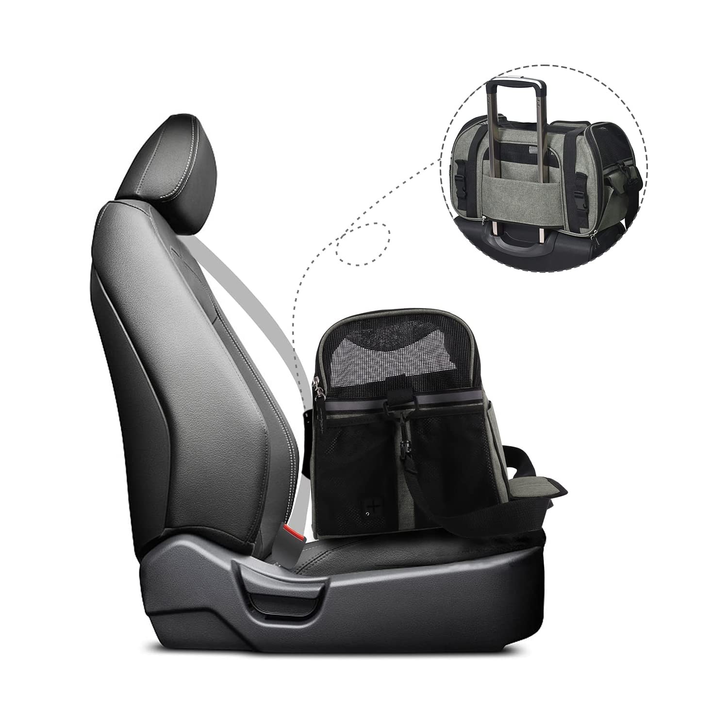 Jespet Soft-Sided Kennel Pet Carrier For Small Dogs, Cats, Puppy, Airline Approved Cat Carriers Dog Carrier Collapsible, Travel Handbag & Car Seat