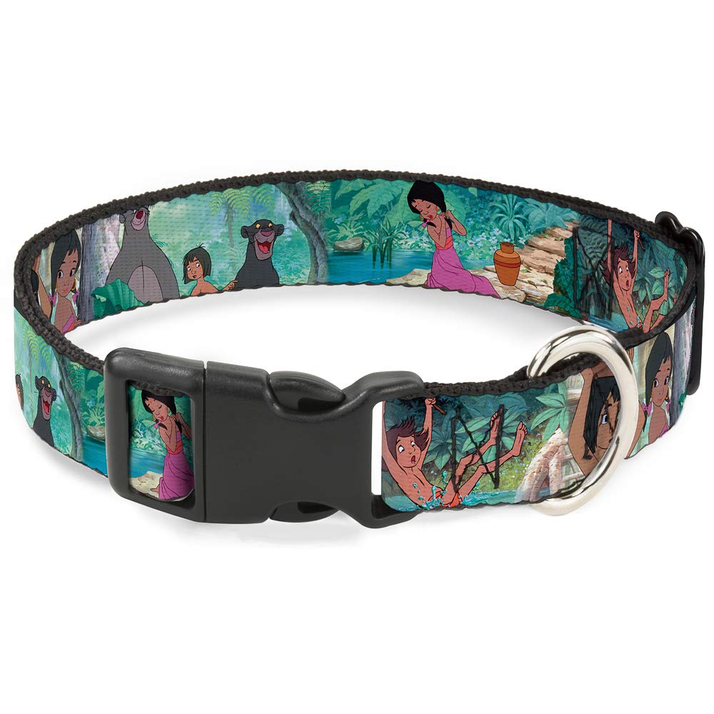 Buckle-Down Plastic Clip Collar - The Jungle Book Scenes - 1.5' Wide - Fits 13-18' Neck - Small