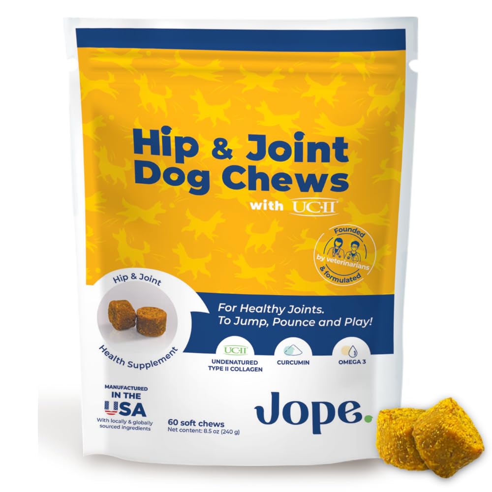 Jope Hip and Joint Dog Chews with UC-II Collagen - More Effective Than Glucosamine - Veterinarian-Developed - Recommended for Sm